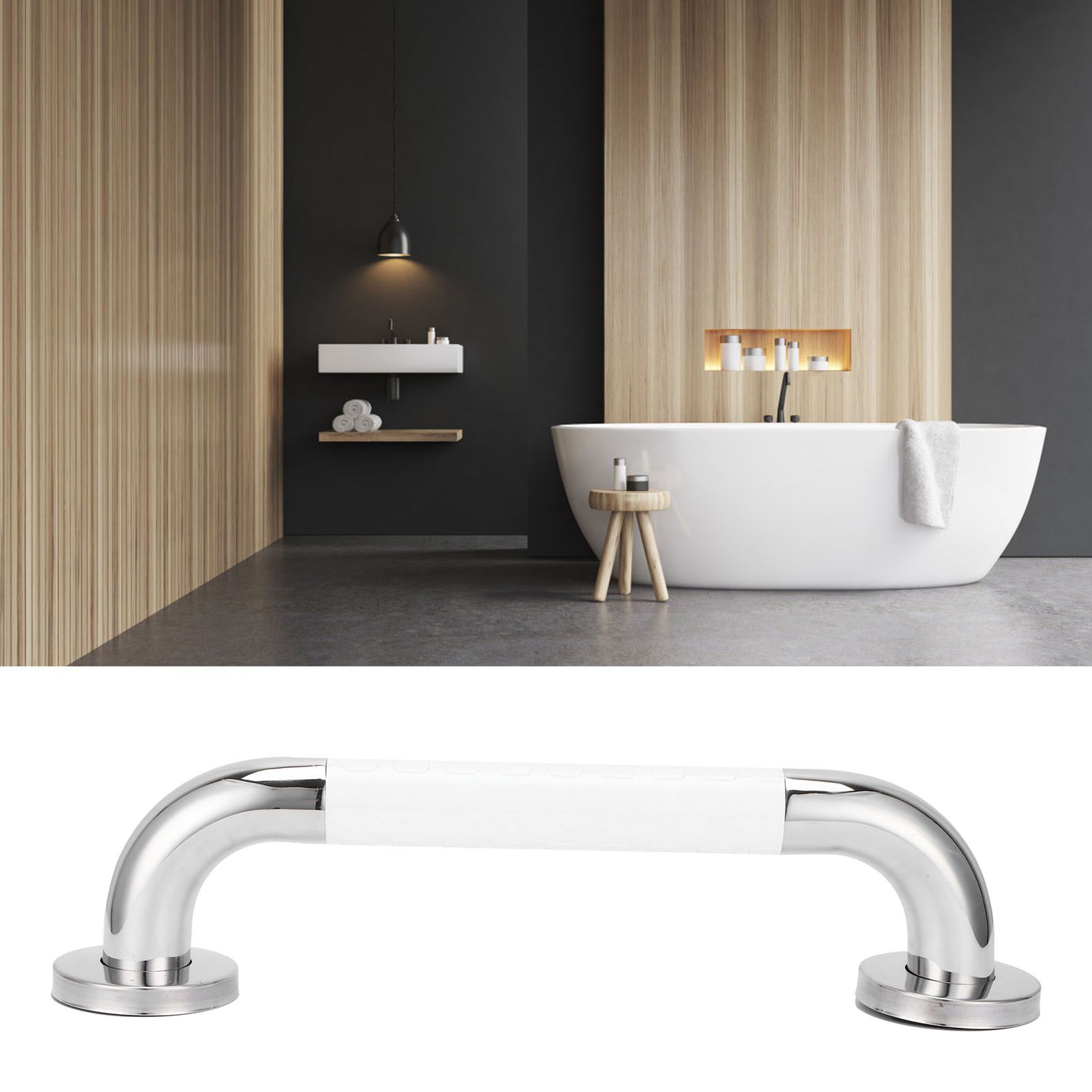 Stainless Steel Bathroom Grab Bars Safty NonSlip Handrail for Elderly Women view 11