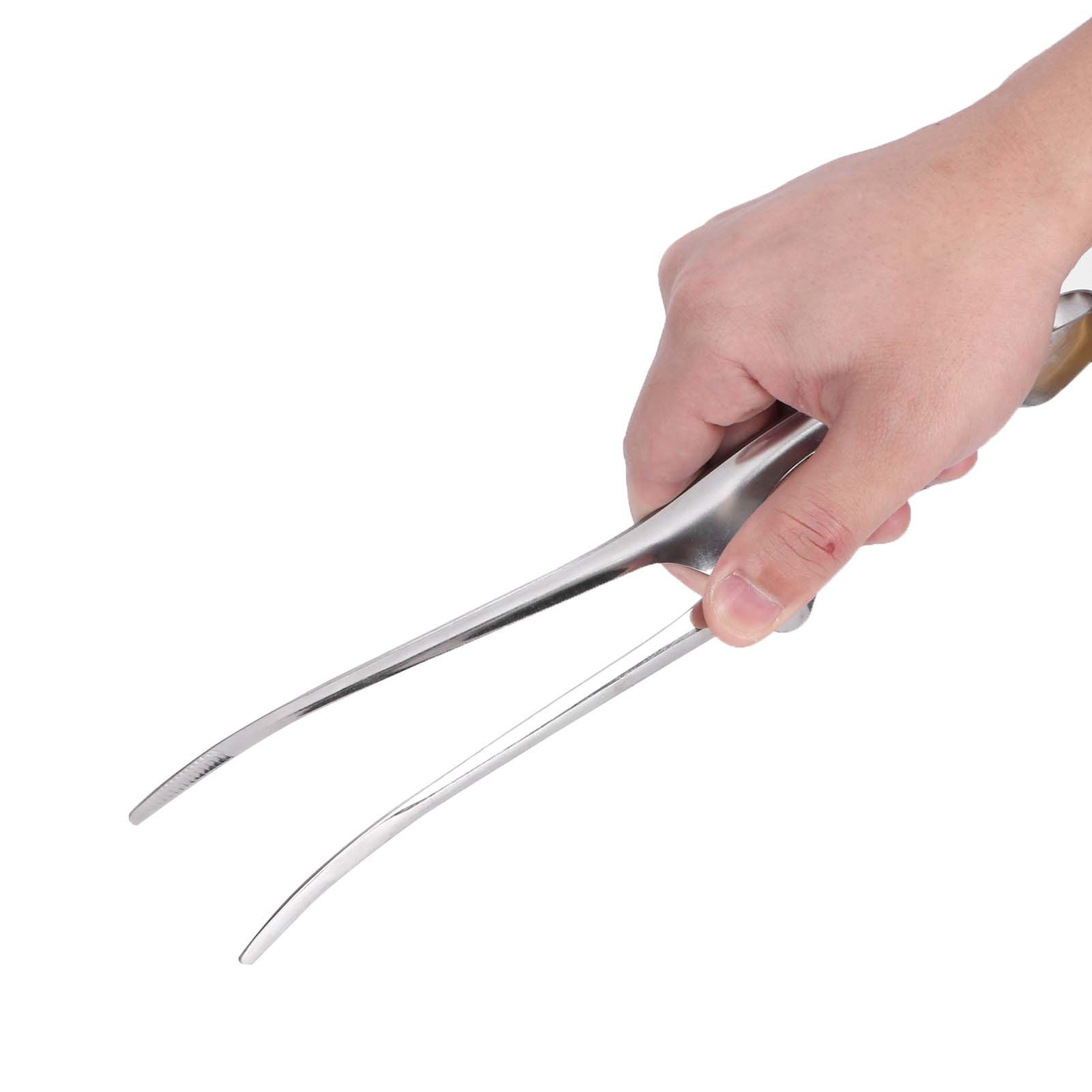 Barbecue Tongs Non Stick Stainless Steel Food Clamp Bread Serving Clip Kitchen view 10