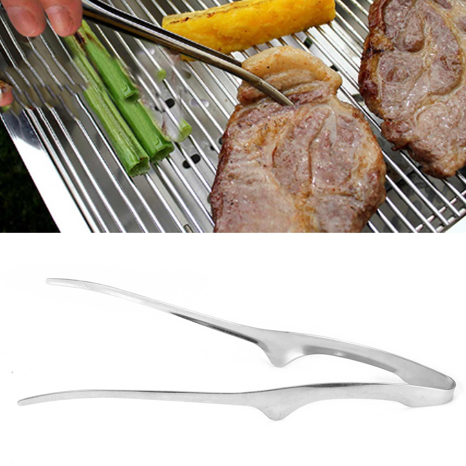 Barbecue Tongs Non Stick Stainless Steel Food Clamp Bread Serving Clip Kitchen view 11
