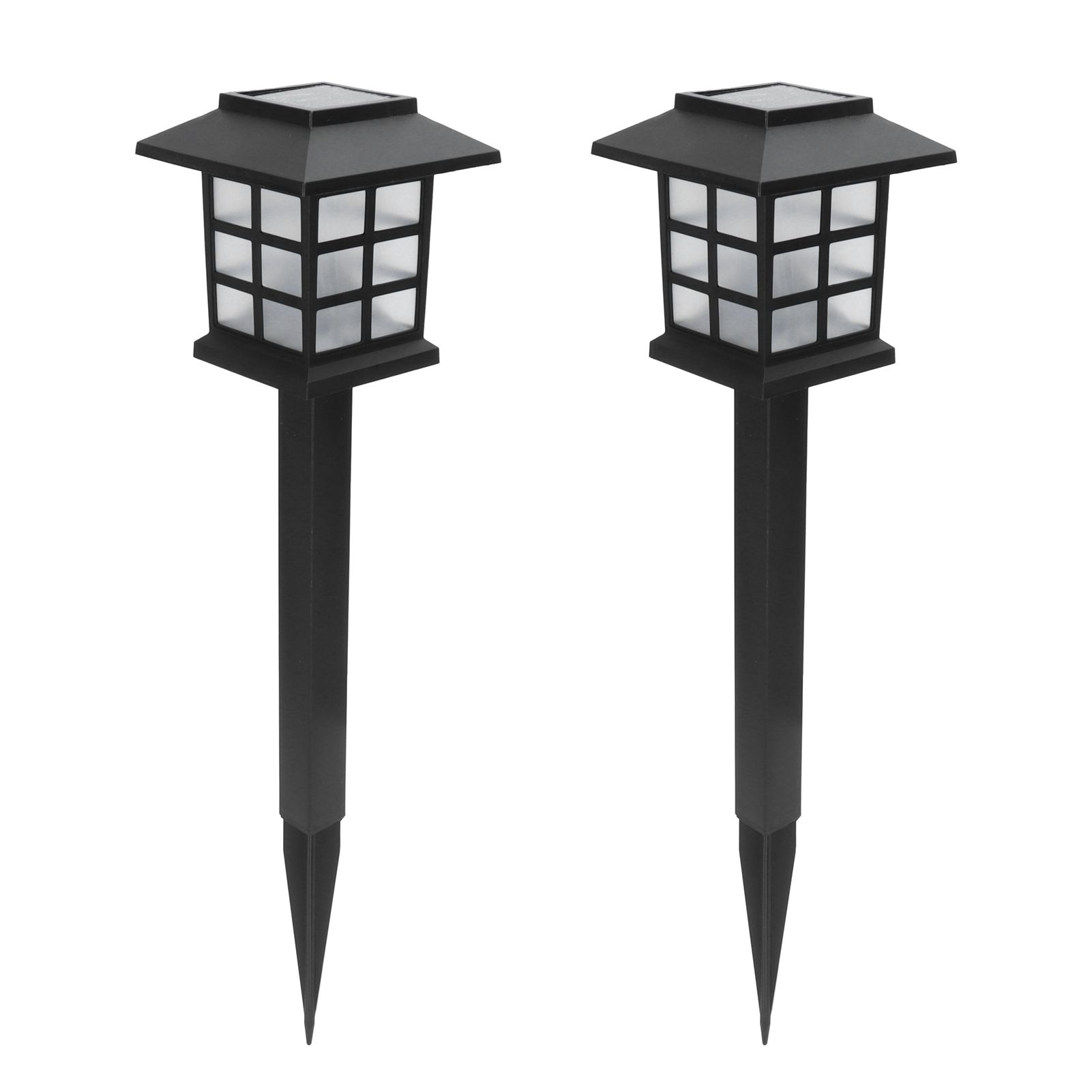 2Set LED Solar Lawn Light Waterproof Small House Shaped Stake Light Walkway
