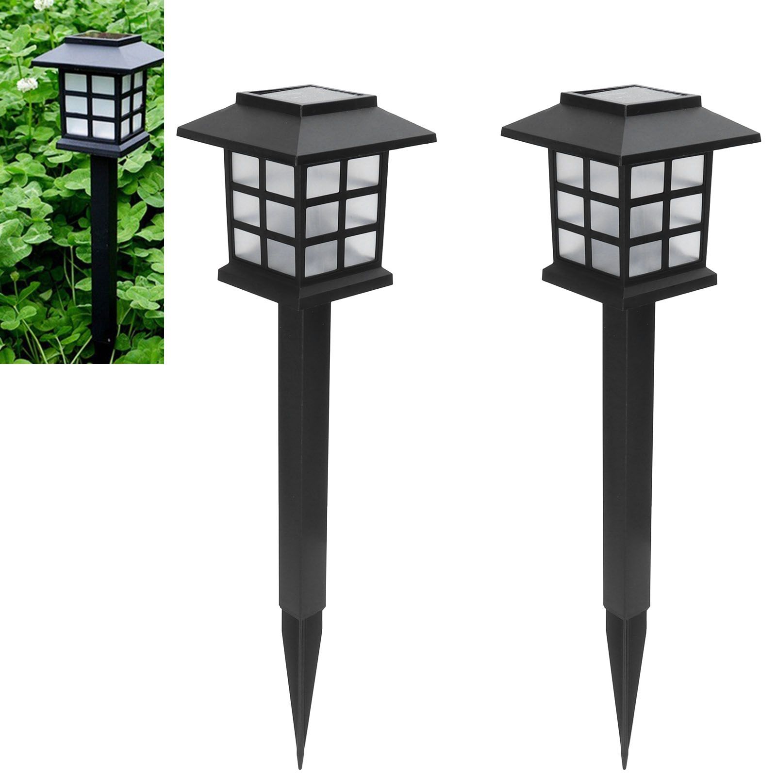 2Set LED Solar Lawn Light Waterproof Small House Shaped Stake Light Walkway view 11