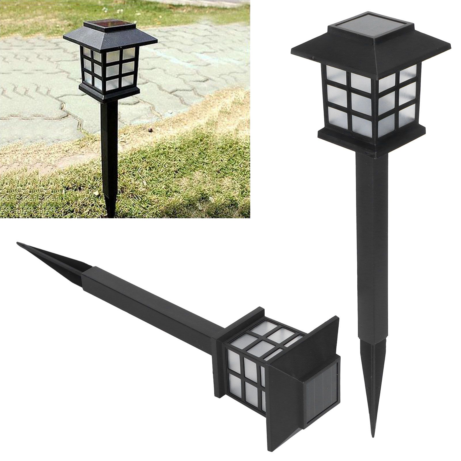 2Set LED Lawn Light Waterproof Solar Powered Paths Lamp Garden Patio Landscape view 11