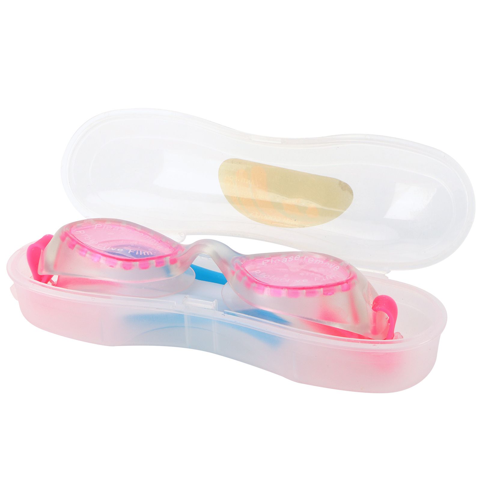 Pink Swimming Goggles Waterproof and AntiFog with Glasses Case Earplugs view 2