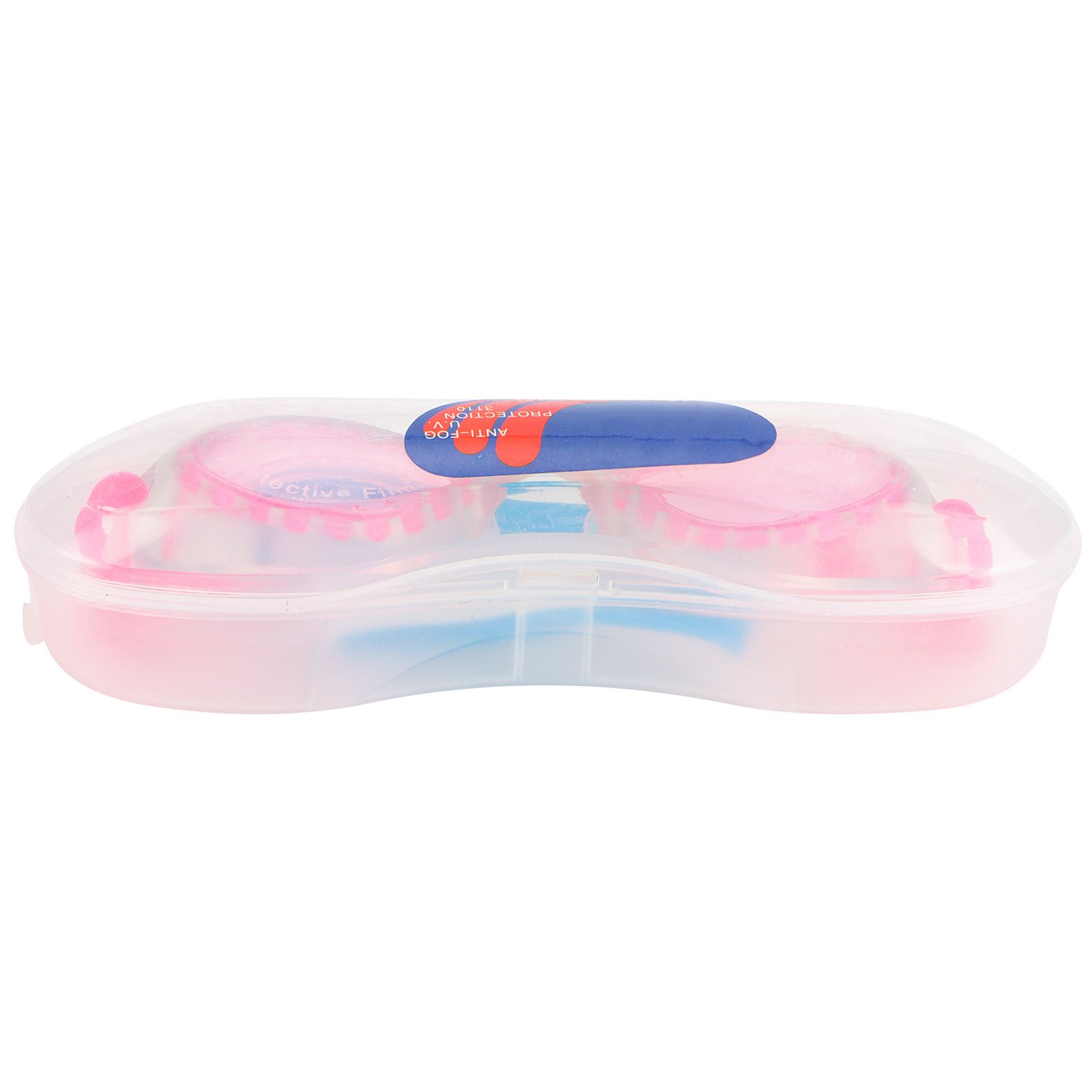 Pink Swimming Goggles Waterproof and AntiFog with Glasses Case Earplugs view 3