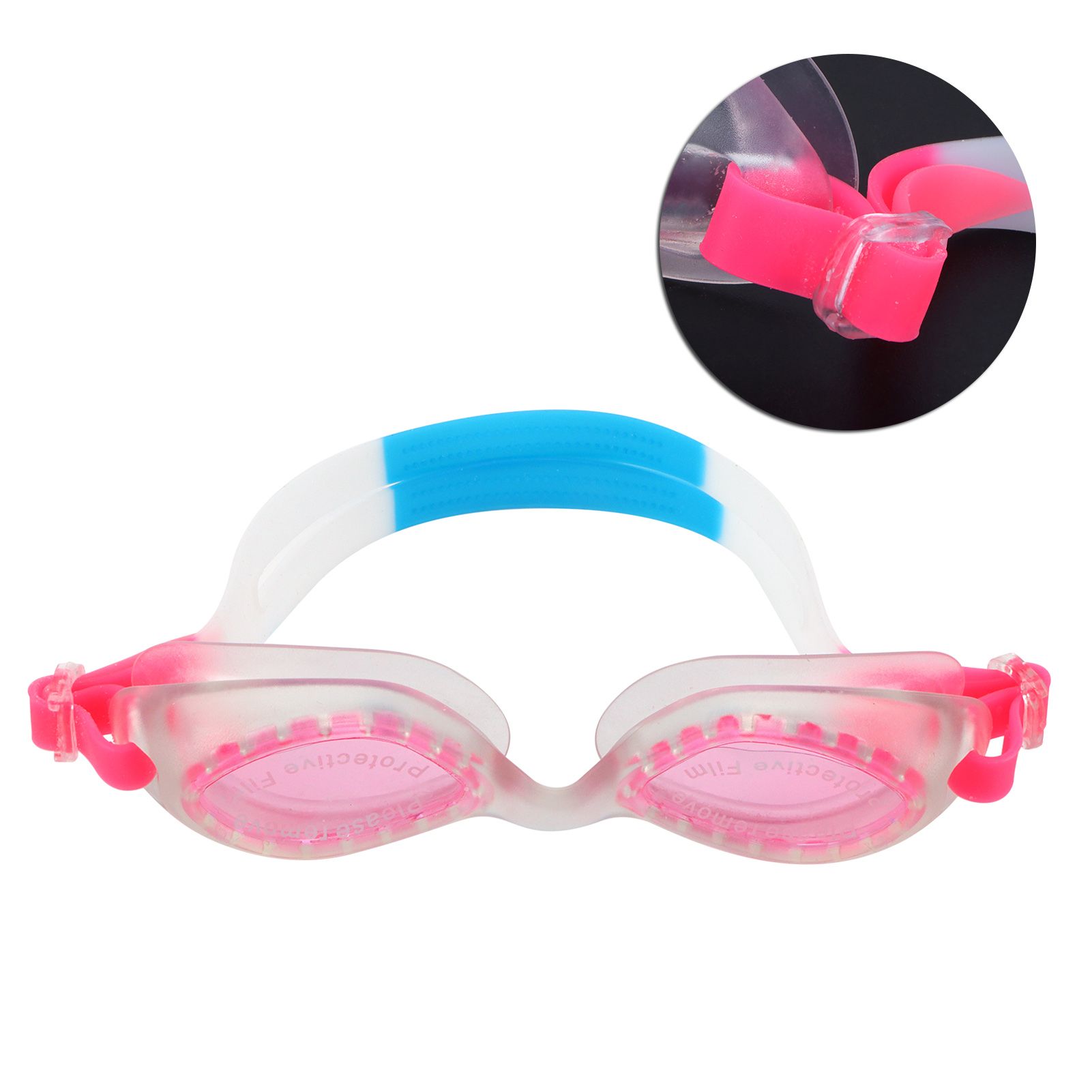 Pink Swimming Goggles Waterproof and AntiFog with Glasses Case Earplugs view 7