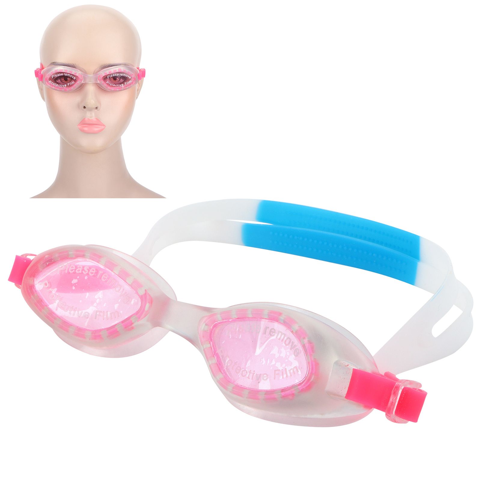 Pink Swimming Goggles Waterproof and AntiFog with Glasses Case Earplugs view 10
