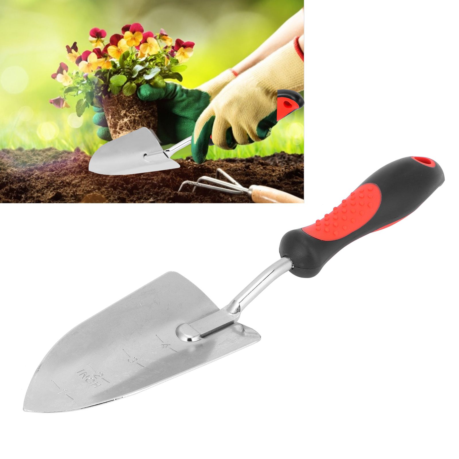 Garden Shovel Chrome Plated Digging Planting Spade Tool Gardening Accessory 340mm view 11