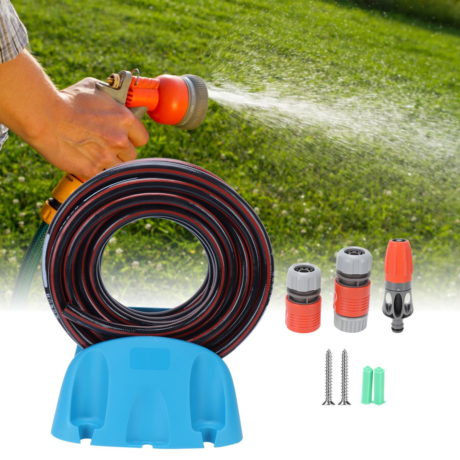 15M Garden Irrigation System Sprayer Hose Bracket Watering Kit Water view 11
