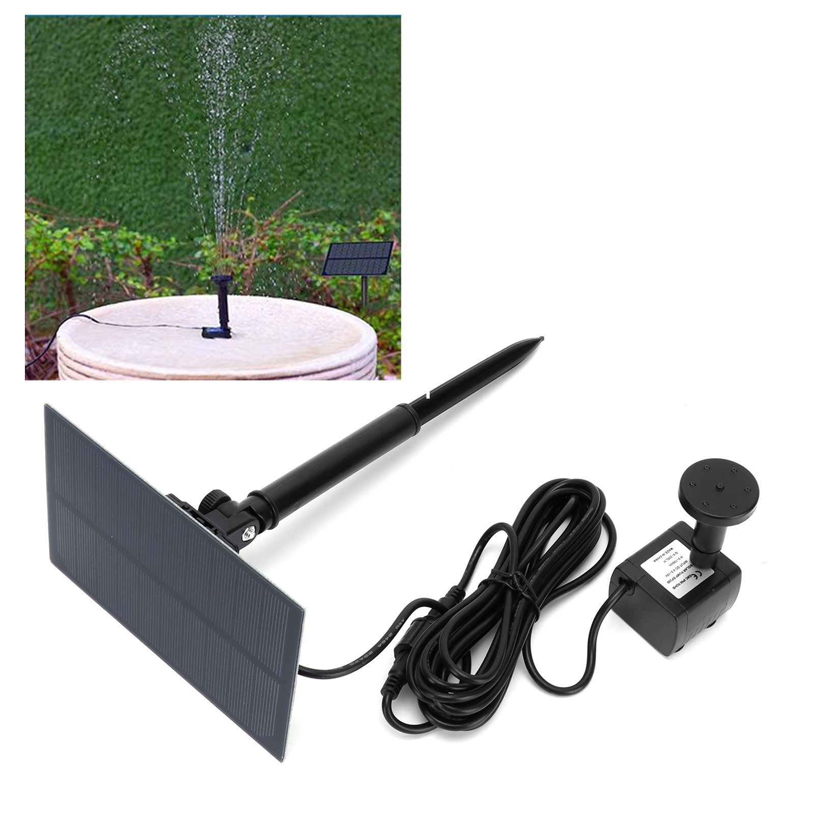 Solar Powered Fountain Outdoor Square 5V Floating Bird Bath Fountain Landscape view 11