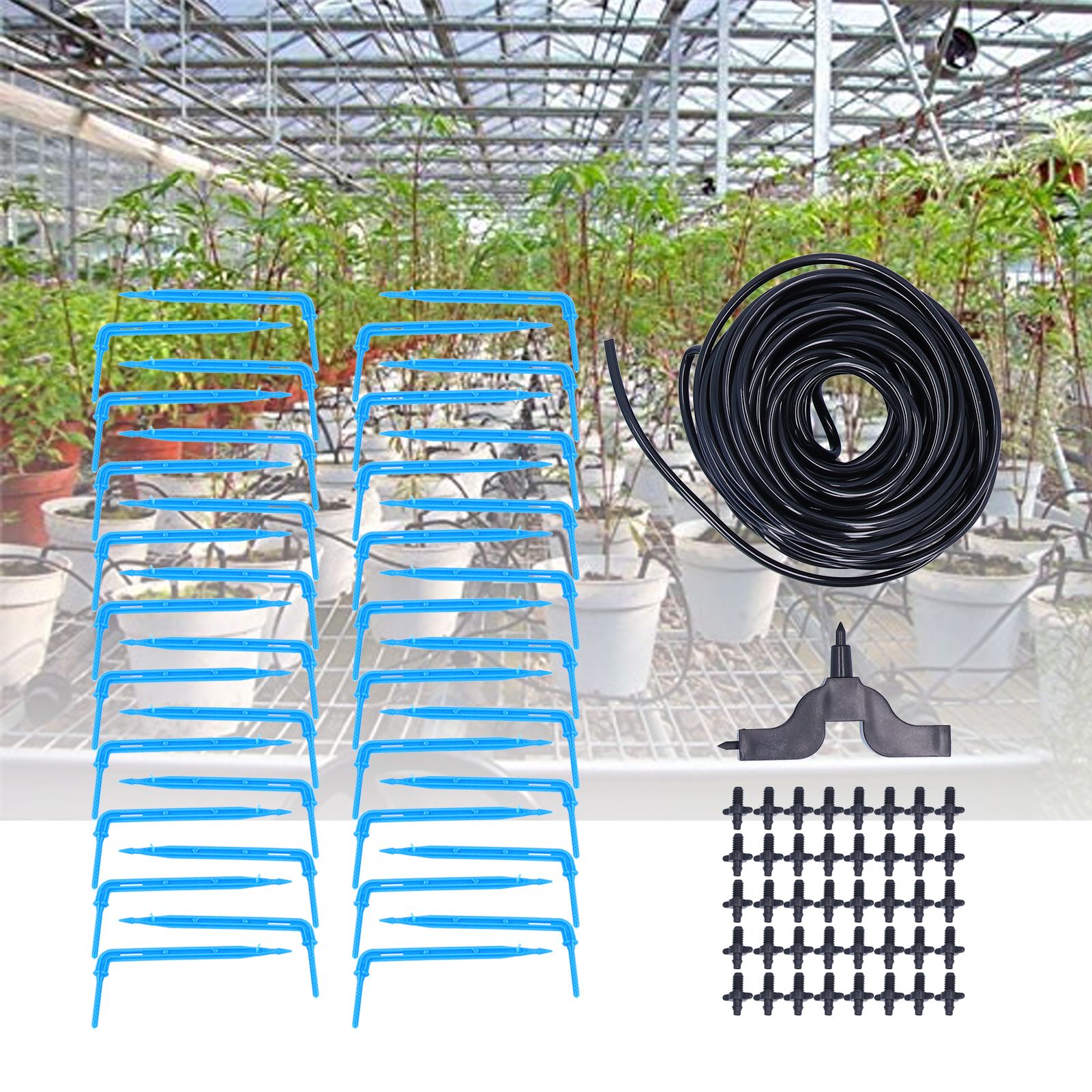 Drip Irrigation Kit 15m Watering Dripper Hose Set Garden Greenhouse Seedling view 11