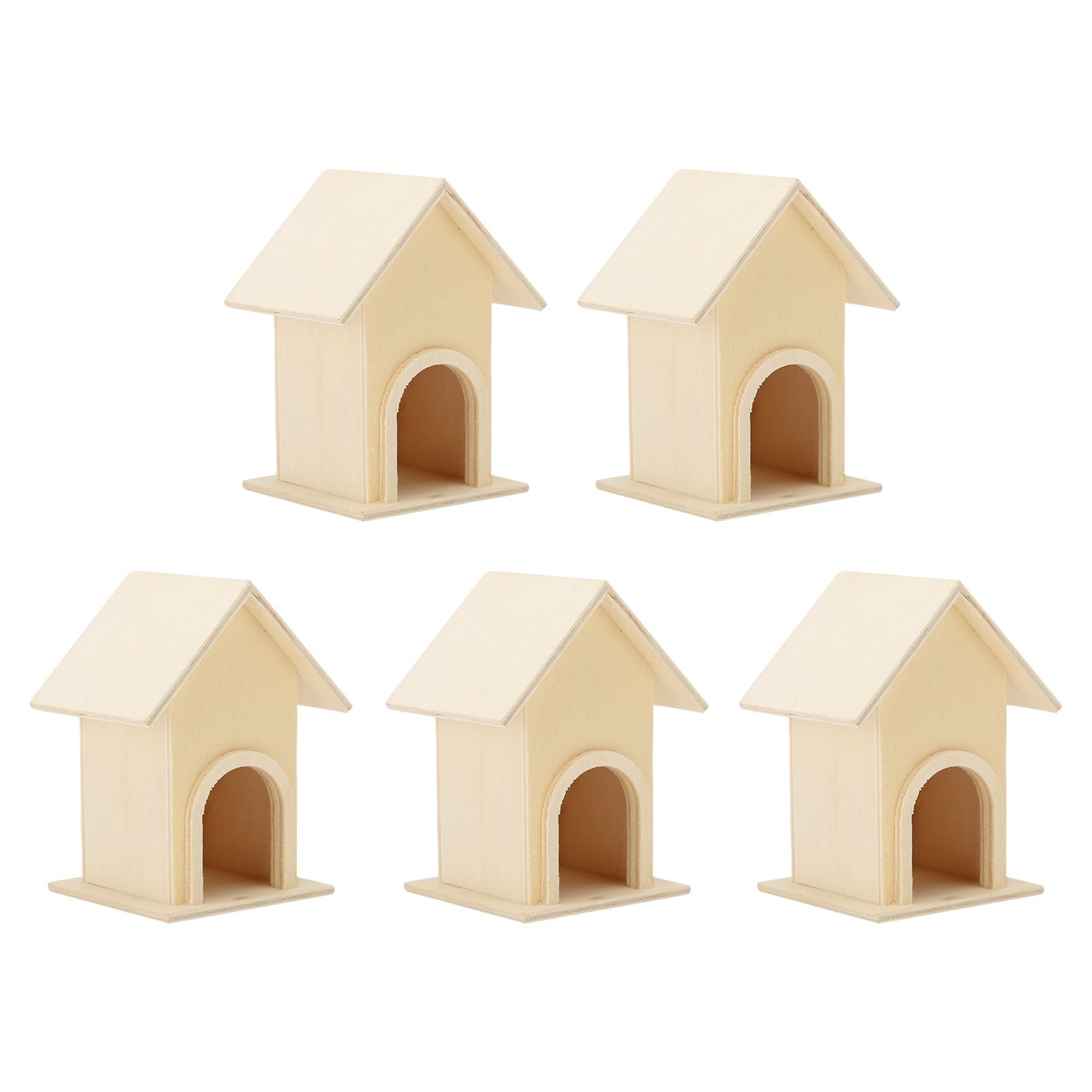 5Pcs Wooden Birdhouse Unique DIY Bird Feeder Cage Craft Ornament Garden Patio view 5