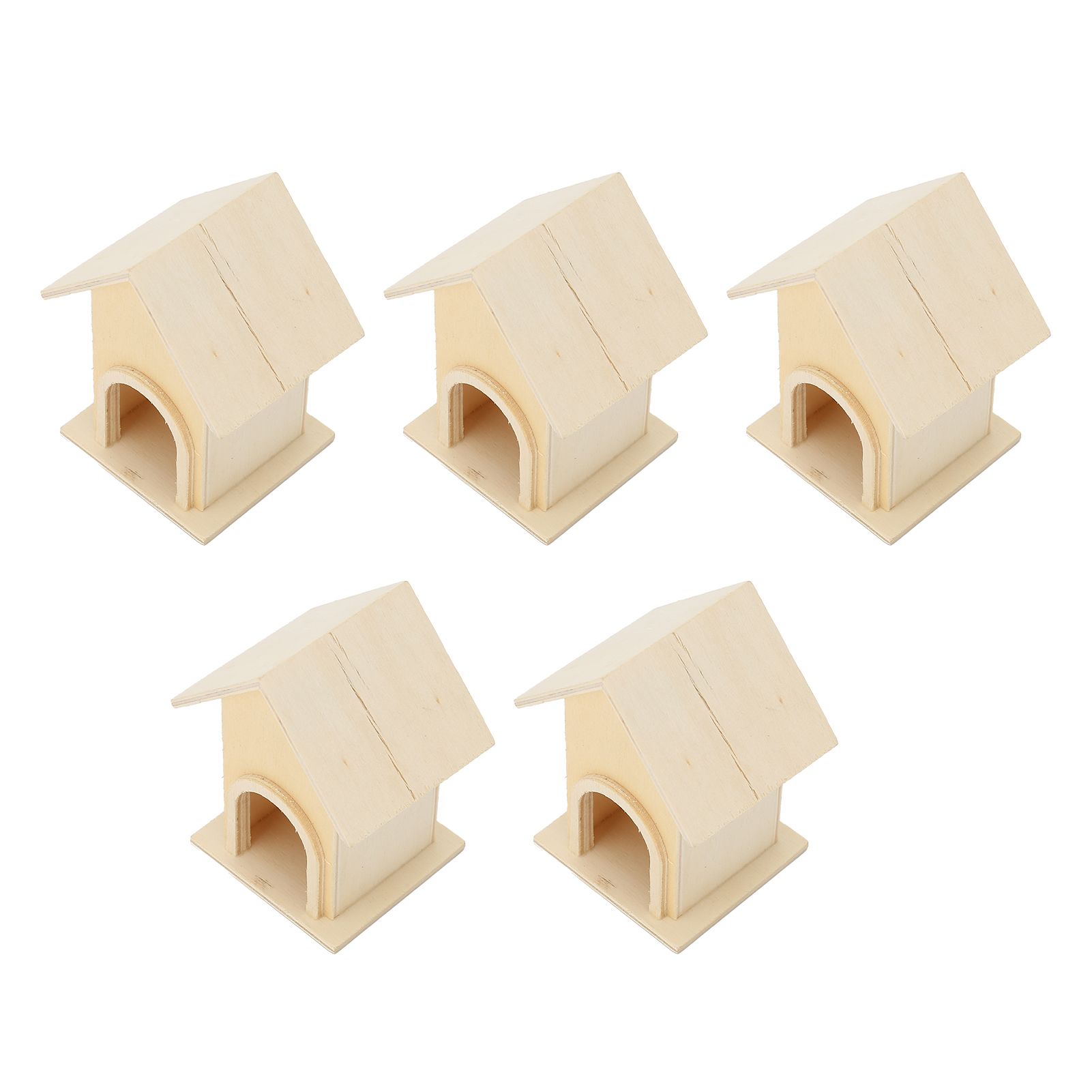 5Pcs Wooden Birdhouse Unique DIY Bird Feeder Cage Craft Ornament Garden Patio view 7