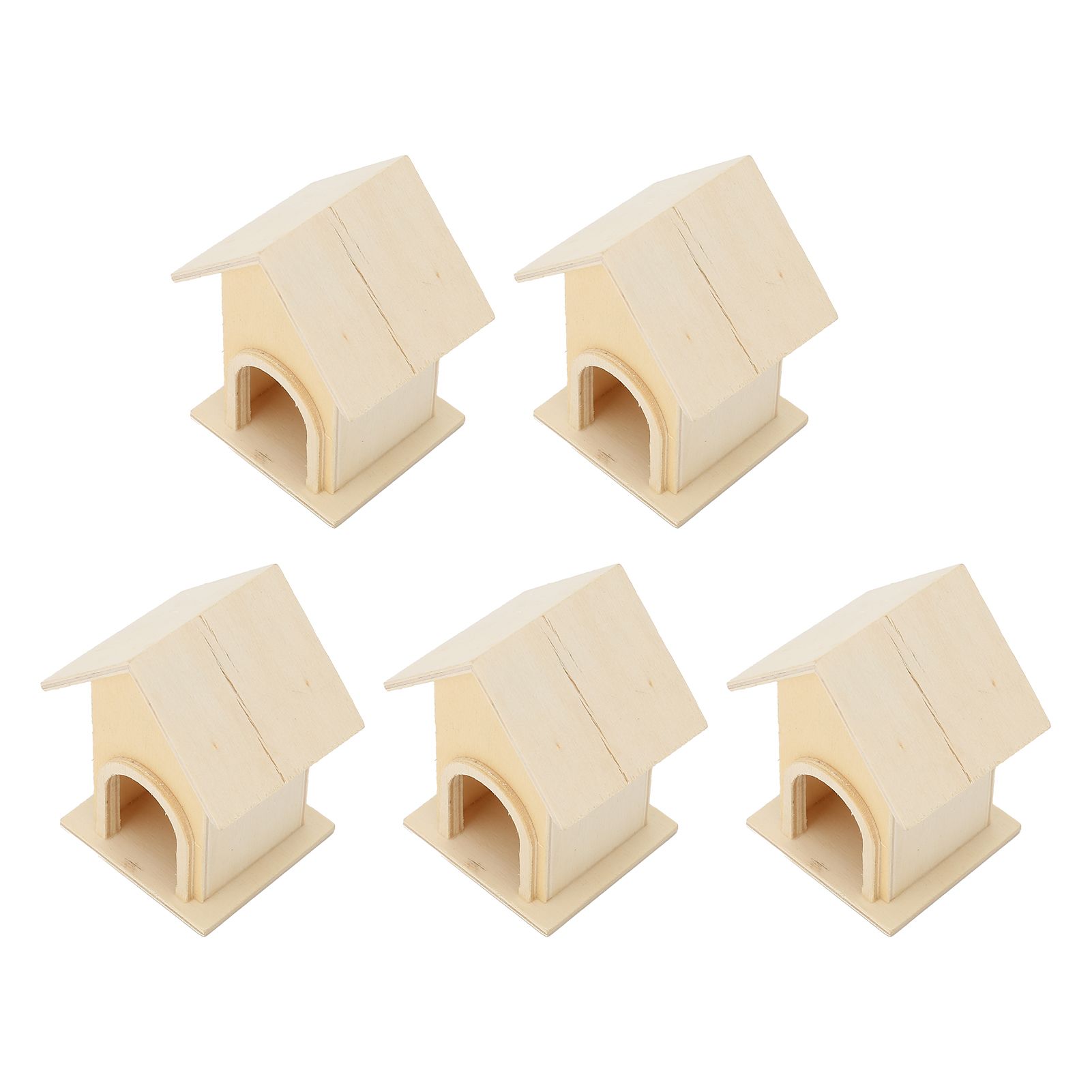 5Pcs Wooden Birdhouse Unique DIY Bird Feeder Cage Craft Ornament Garden Patio view 8