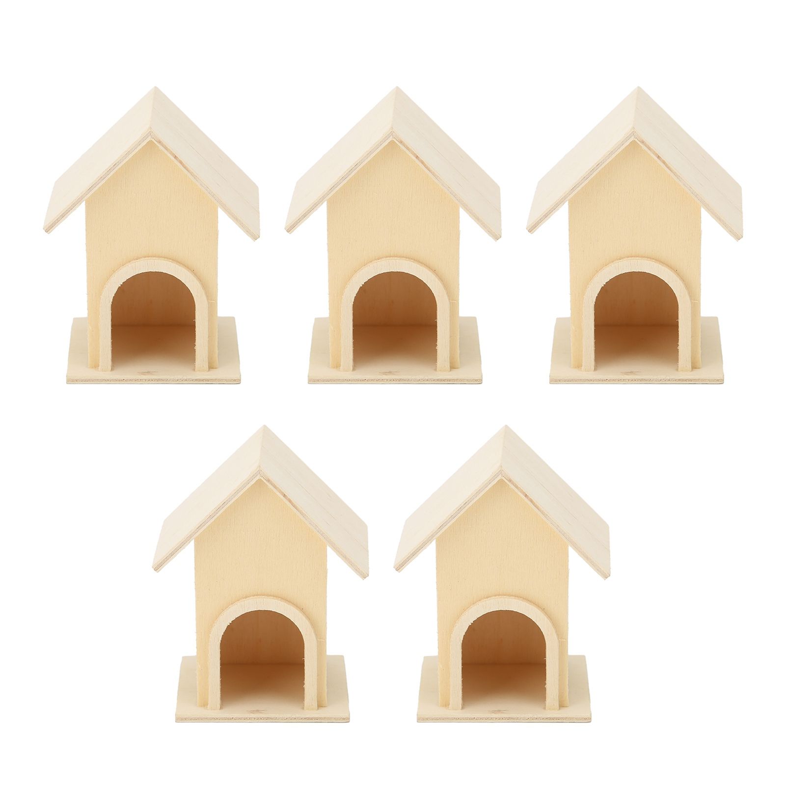 5Pcs Wooden Birdhouse Unique DIY Bird Feeder Cage Craft Ornament Garden Patio view 10