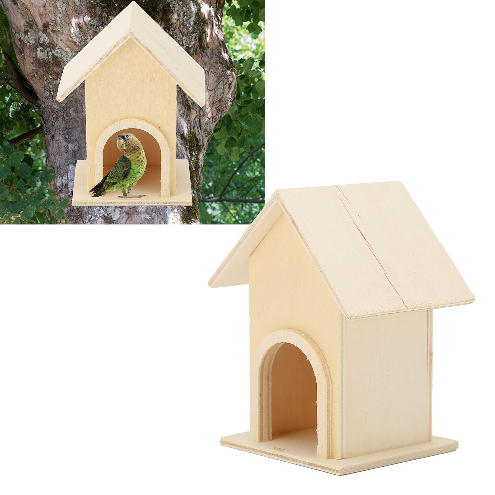 5Pcs Wooden Birdhouse Unique DIY Bird Feeder Cage Craft Ornament Garden Patio view 11