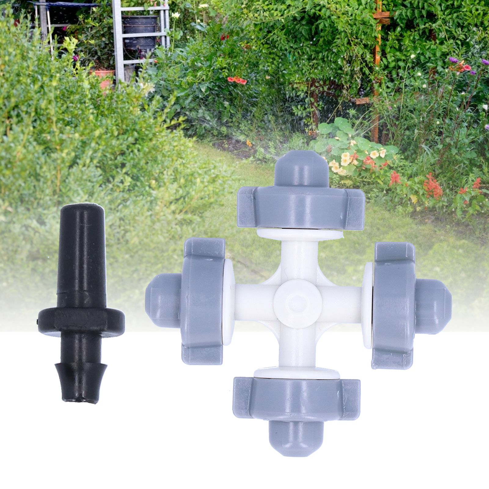 50Set 4 Outlet Sprayer Nozzle Misting Hanging Sprinkler Irrigation Accessory Gray view 11