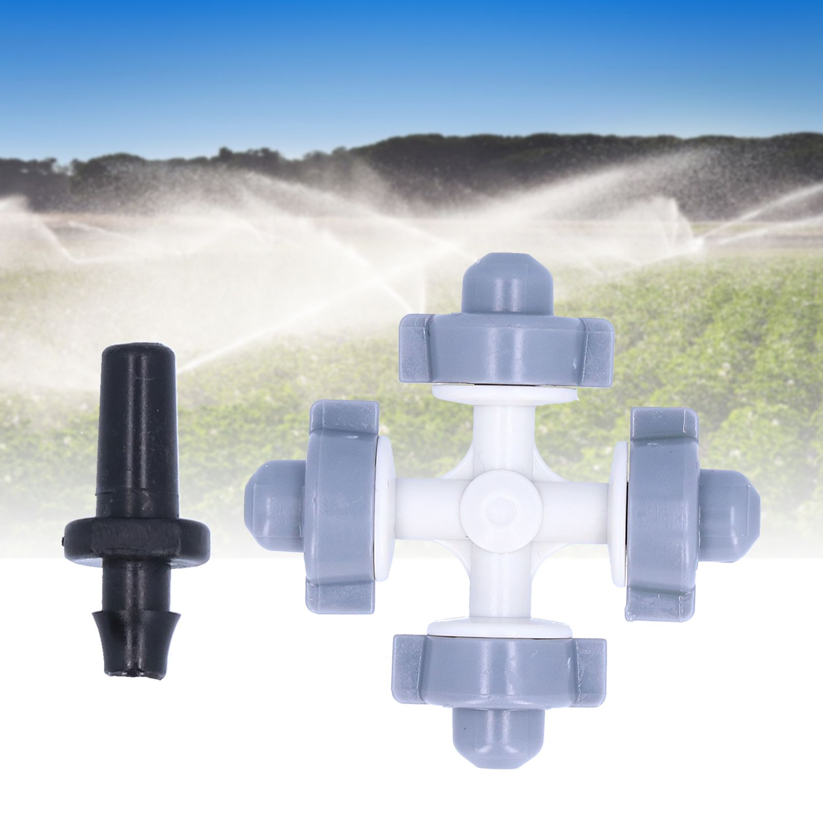 50Set 4 Outlet Sprayer Nozzle Misting Hanging Sprinkler Irrigation Accessory Gray view 12