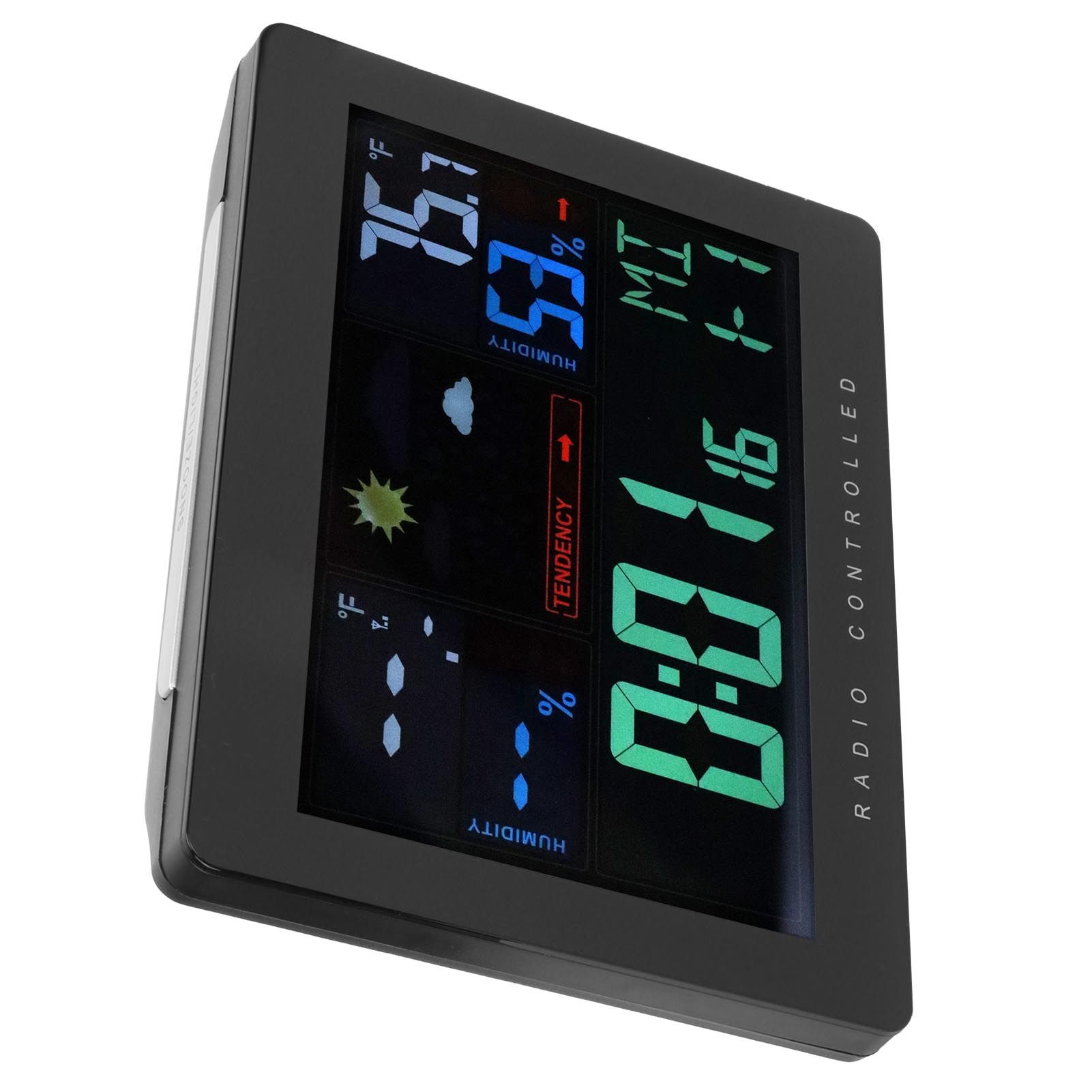 Wireless Thermometer Hygrometer Color Screen Display Digital Weather Clock view 10