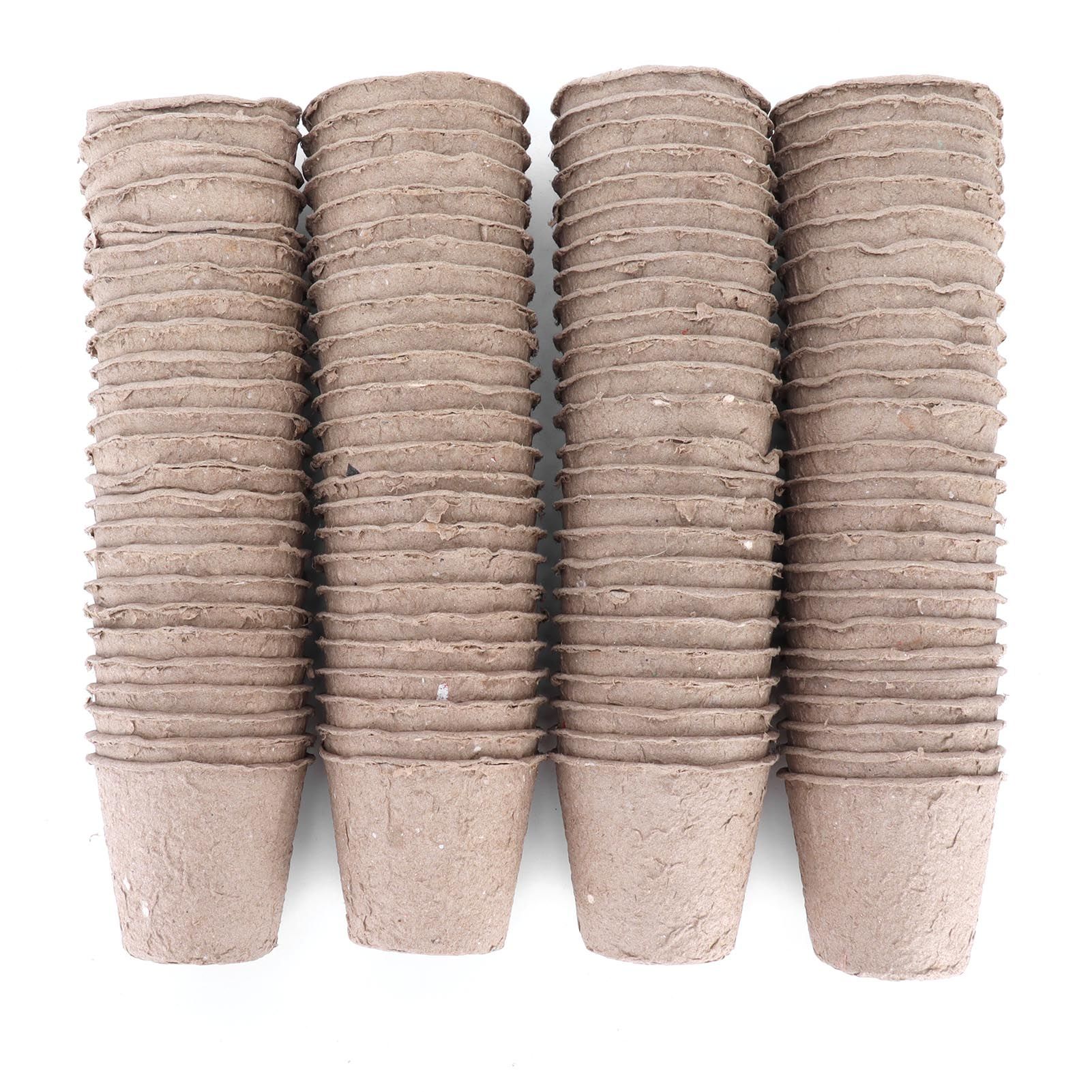 100Pcs 6cm Paper Peat Pot Degradable Round Seedling Nursery Cup Garden Accessory view 2