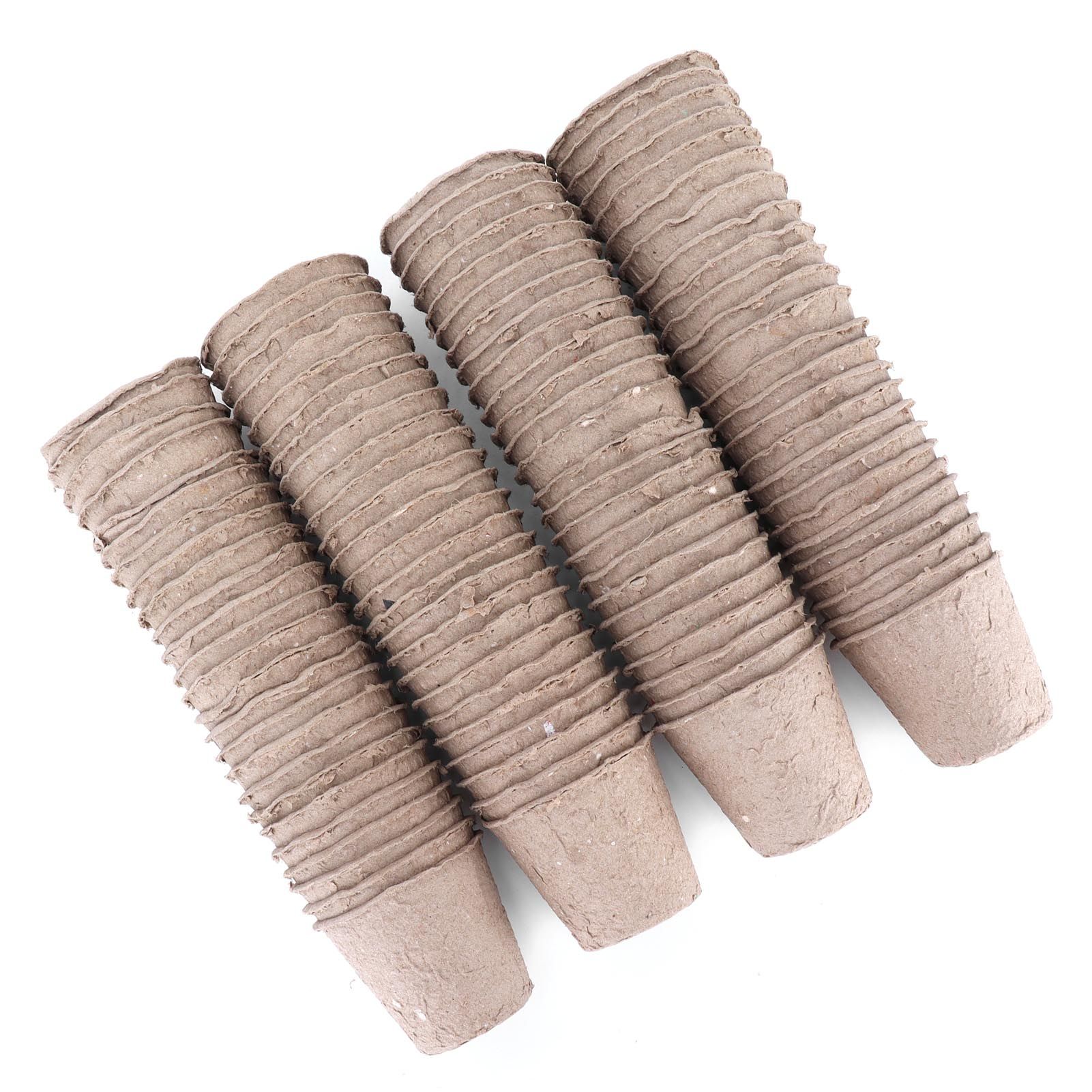 100Pcs 6cm Paper Peat Pot Degradable Round Seedling Nursery Cup Garden Accessory view 4