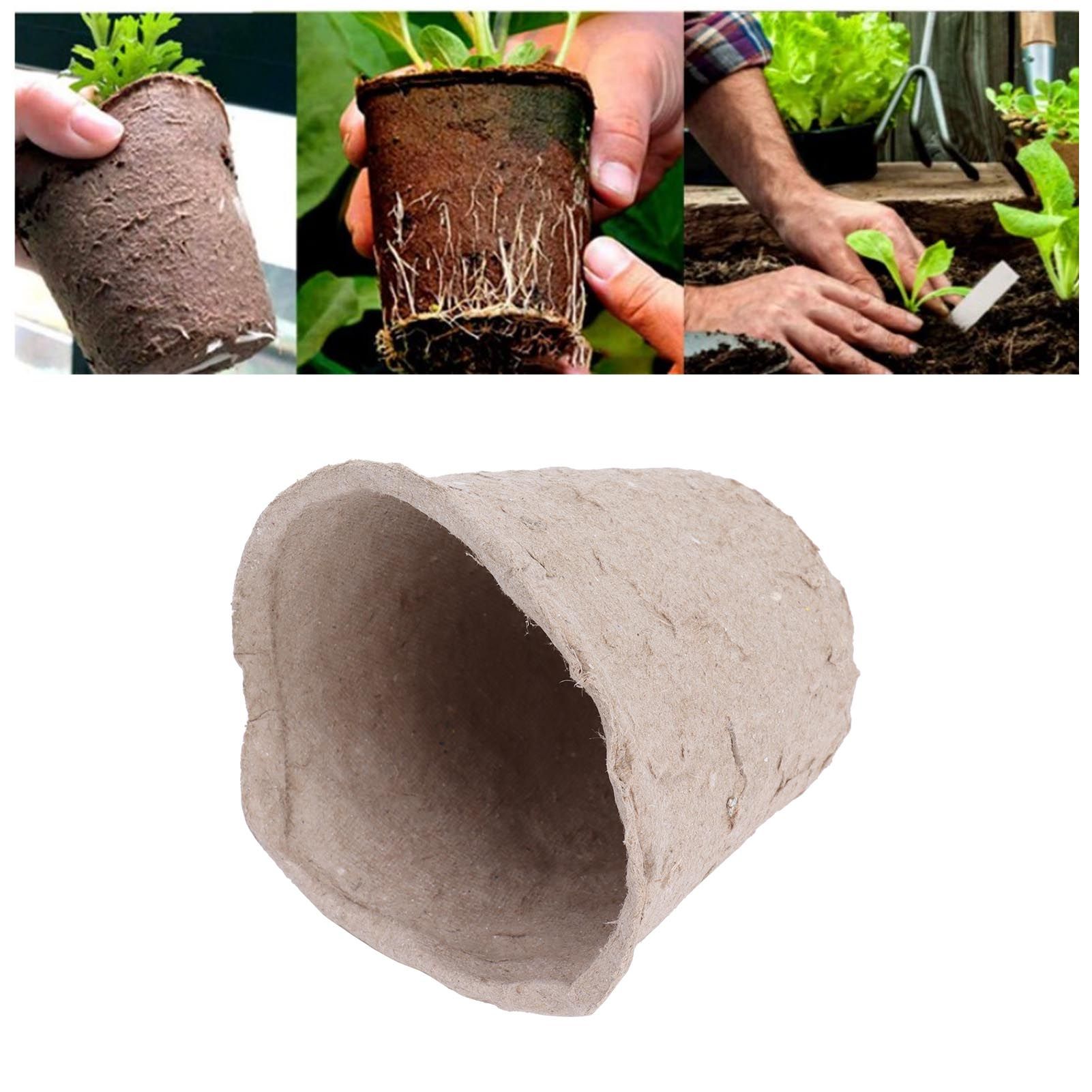 100Pcs 6cm Paper Peat Pot Degradable Round Seedling Nursery Cup Garden Accessory view 12