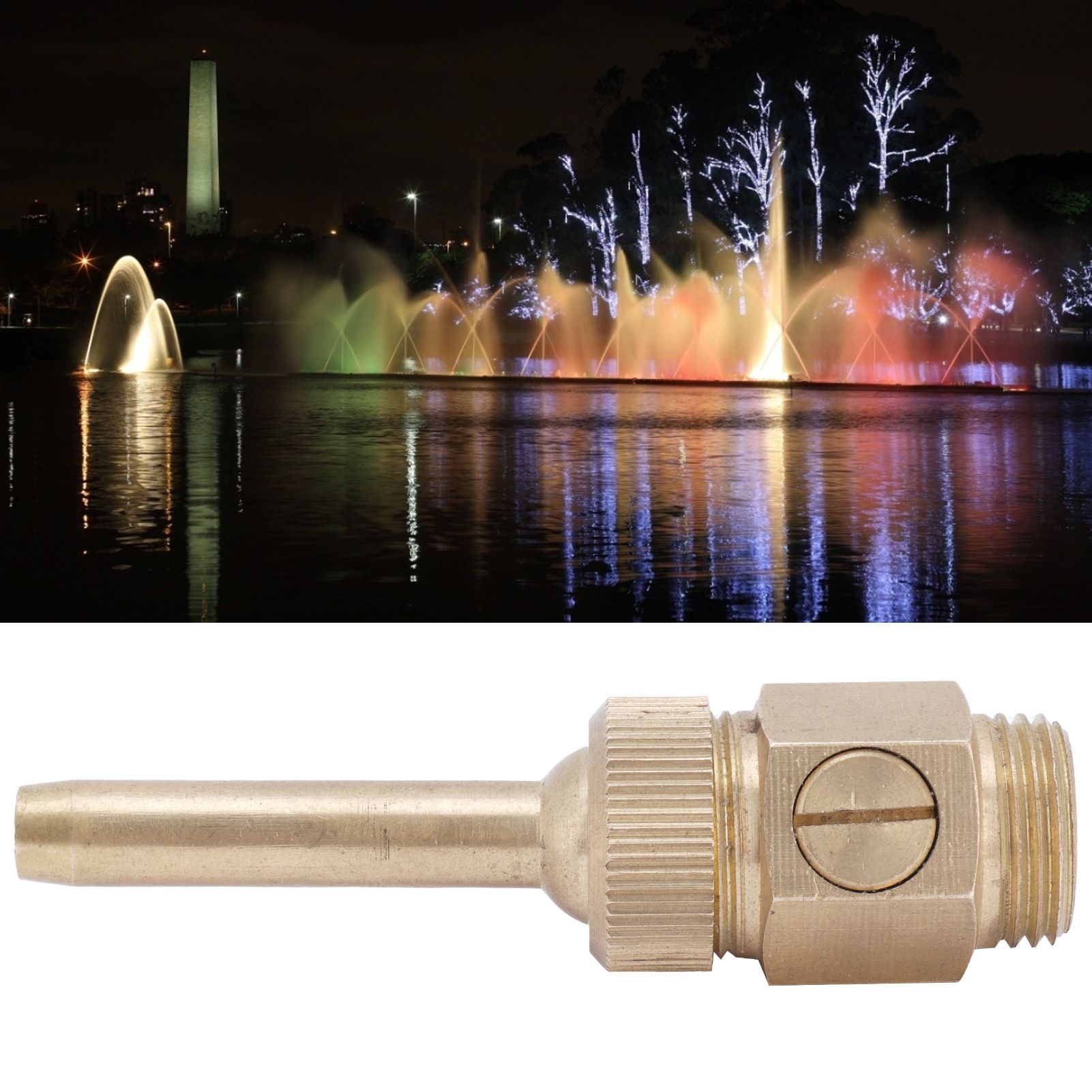 Male Thread Brass Fountain Nozzle Adjustable Direction Jet Water Spray Head view 11