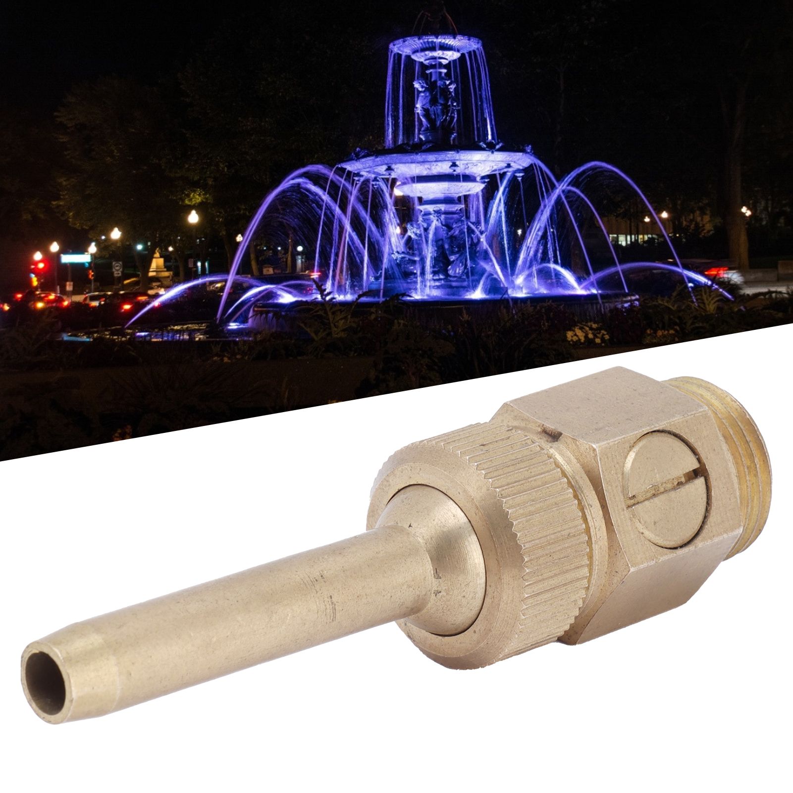 Male Thread Brass Fountain Nozzle Adjustable Direction Jet Water Spray Head view 12