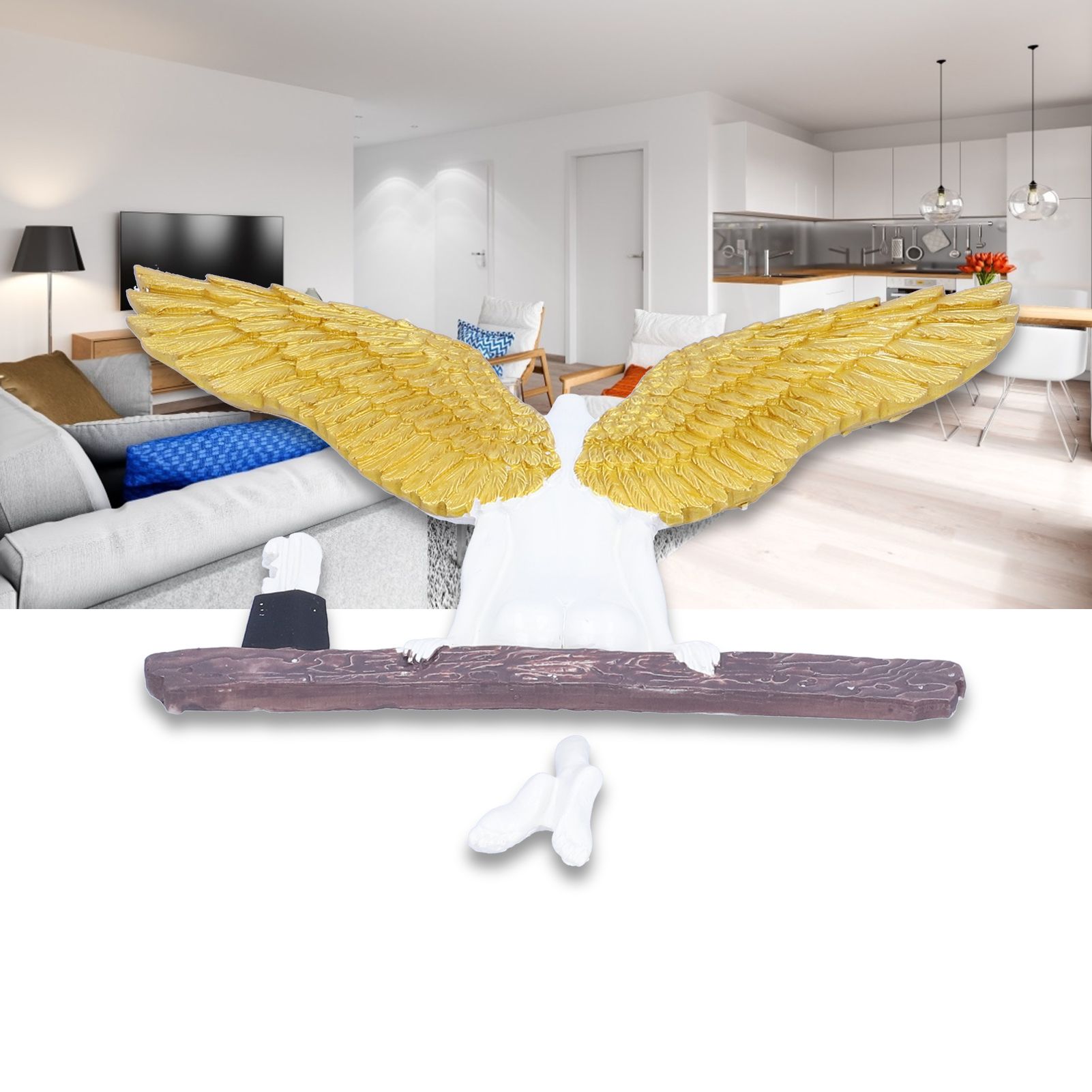 Angel Wing Statues Decoration Tridimensional Resin Crafts Background Ornaments view 11