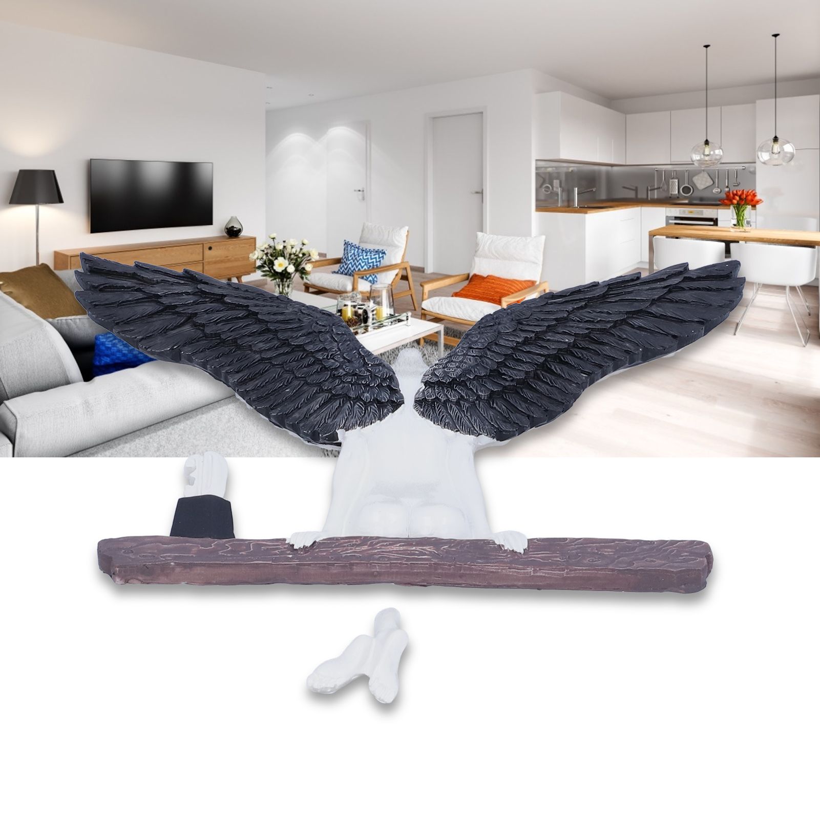 Angel Wing Statues Decoration Tridimensional Resin Crafts Background Ornaments view 11