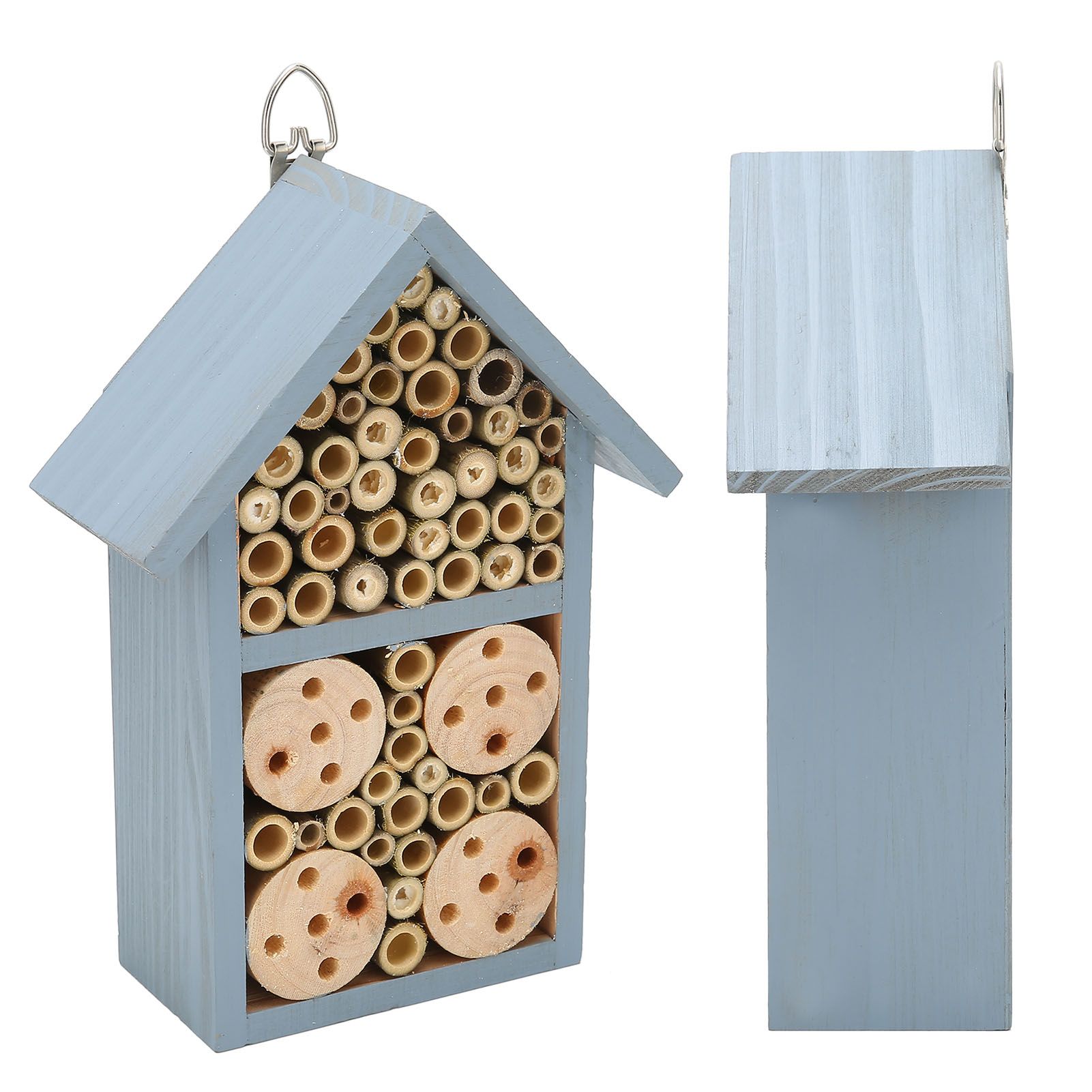 Wooden Insect House Hanging Insect Hotel Shelter for Butterflies Bees Garden view 4