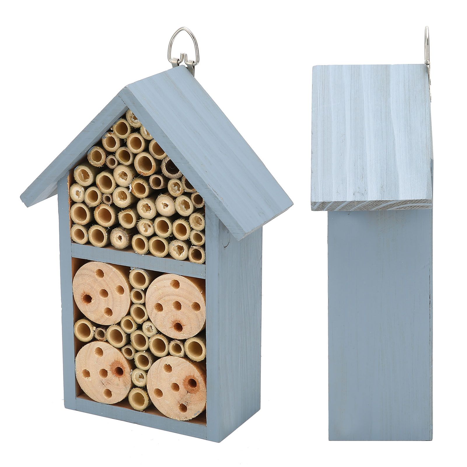 Wooden Insect House Hanging Insect Hotel Shelter for Butterflies Bees Garden view 7