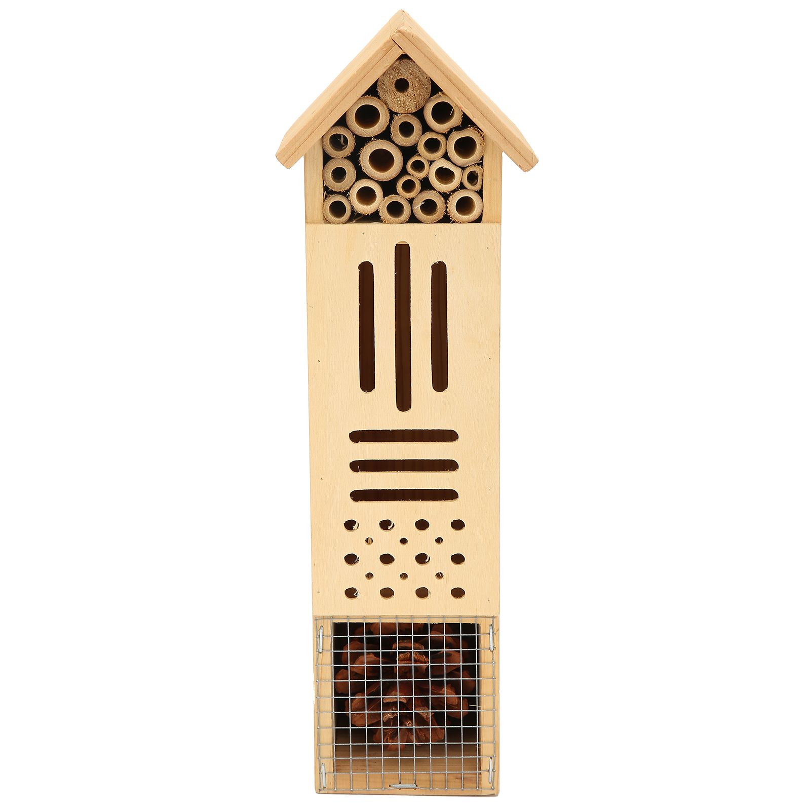 Wooden Insect House Hanging Bee Hotel Nests Shelter for Home Outdoor Garden view 2