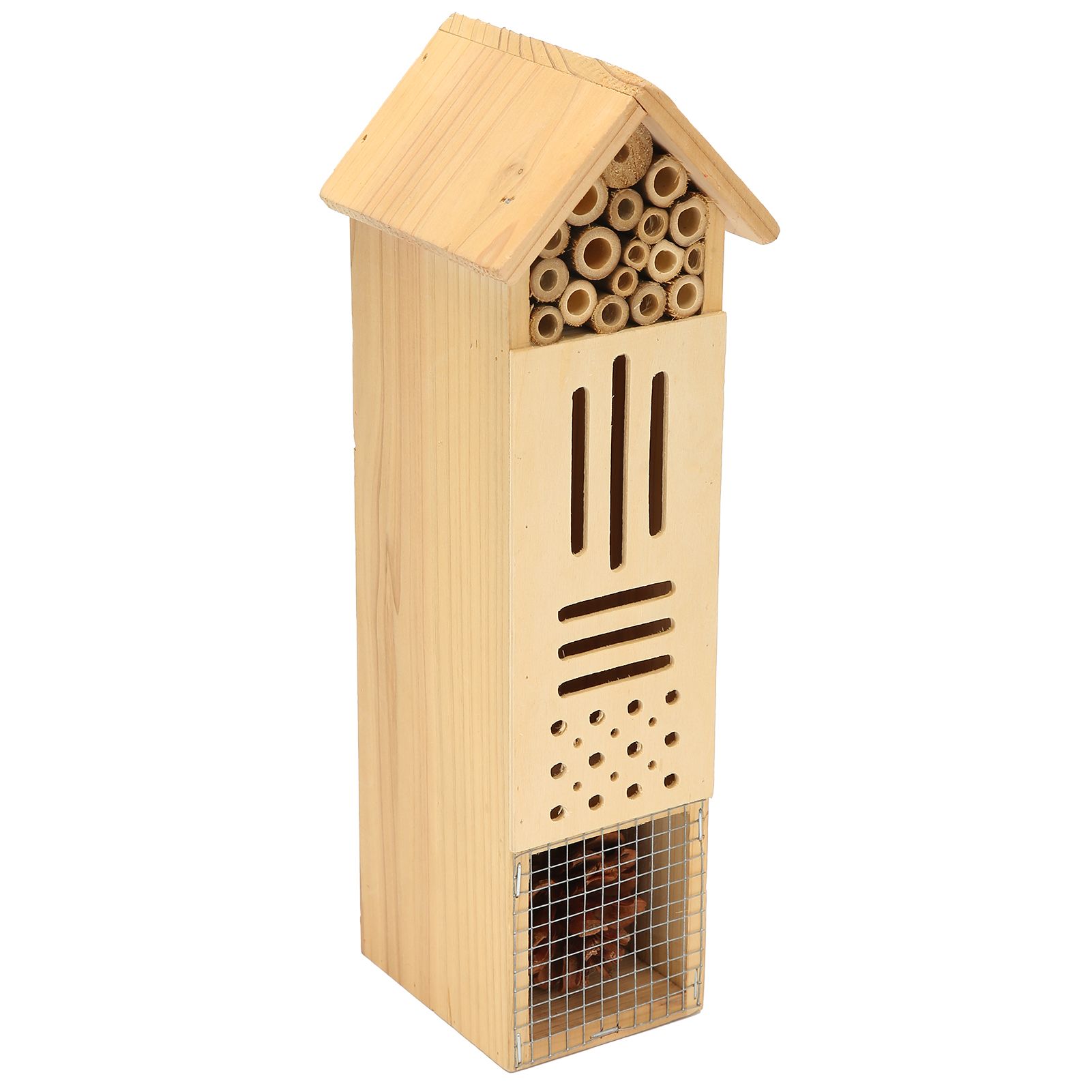 Wooden Insect House Hanging Bee Hotel Nests Shelter for Home Outdoor Garden view 3