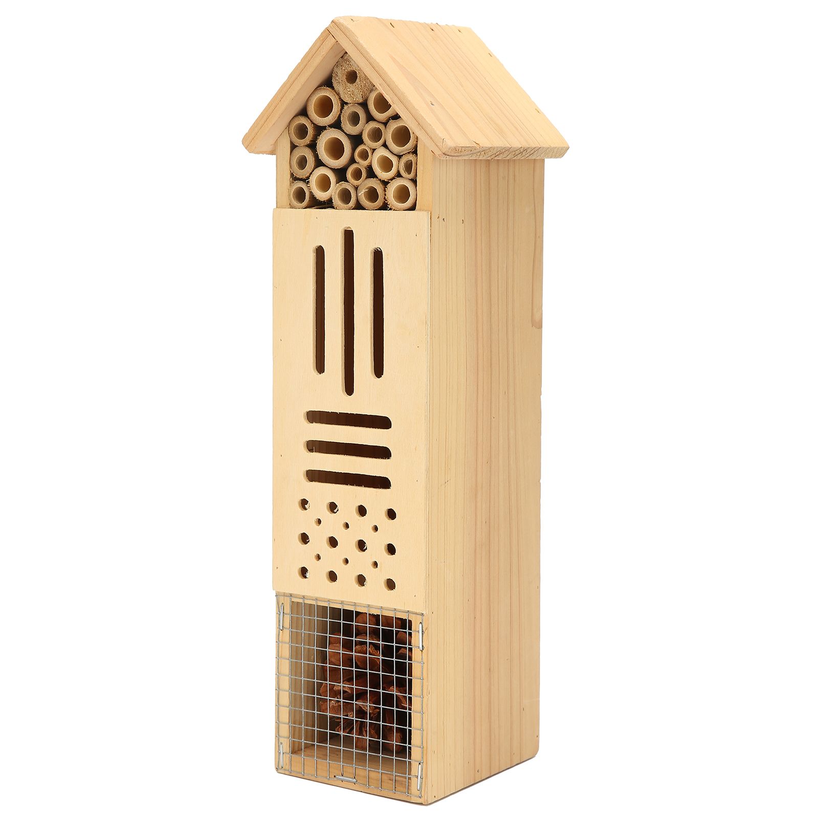 Wooden Insect House Hanging Bee Hotel Nests Shelter for Home Outdoor Garden view 4