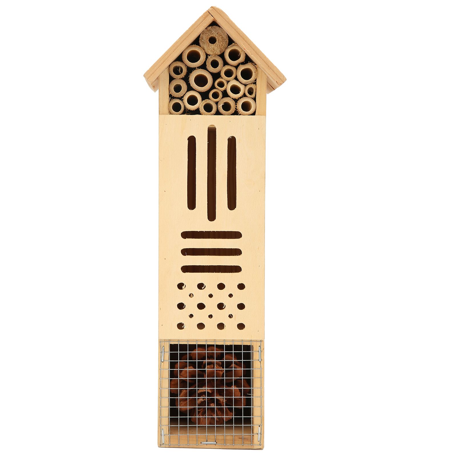 Wooden Insect House Hanging Bee Hotel Nests Shelter for Home Outdoor Garden view 8