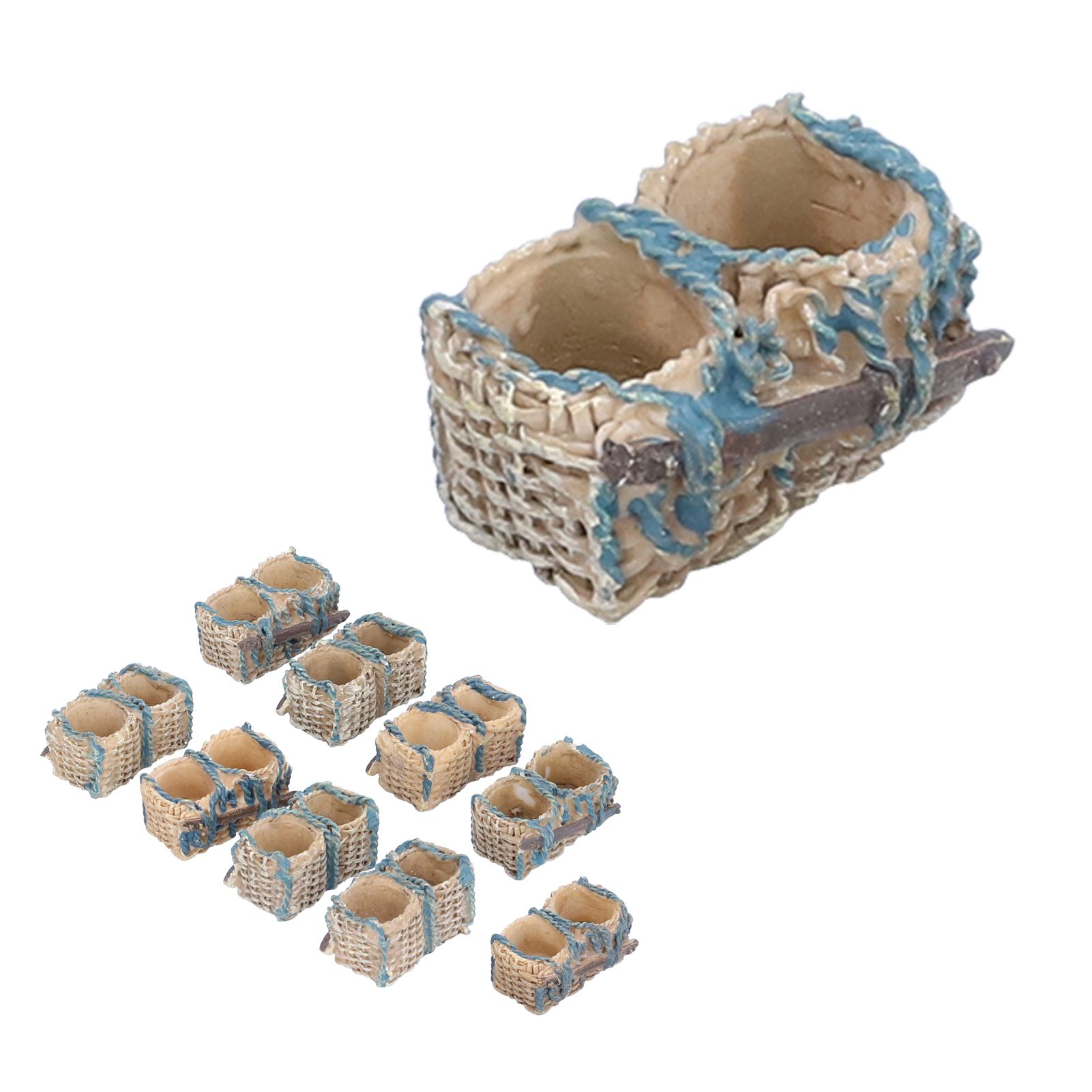 10PCS Miniature Rattan Basket Ornaments Simulation Basket Micro Landscape view 2