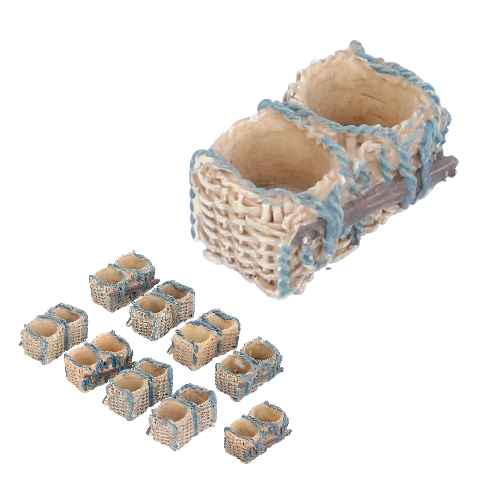 10PCS Miniature Rattan Basket Ornaments Simulation Basket Micro Landscape view 5