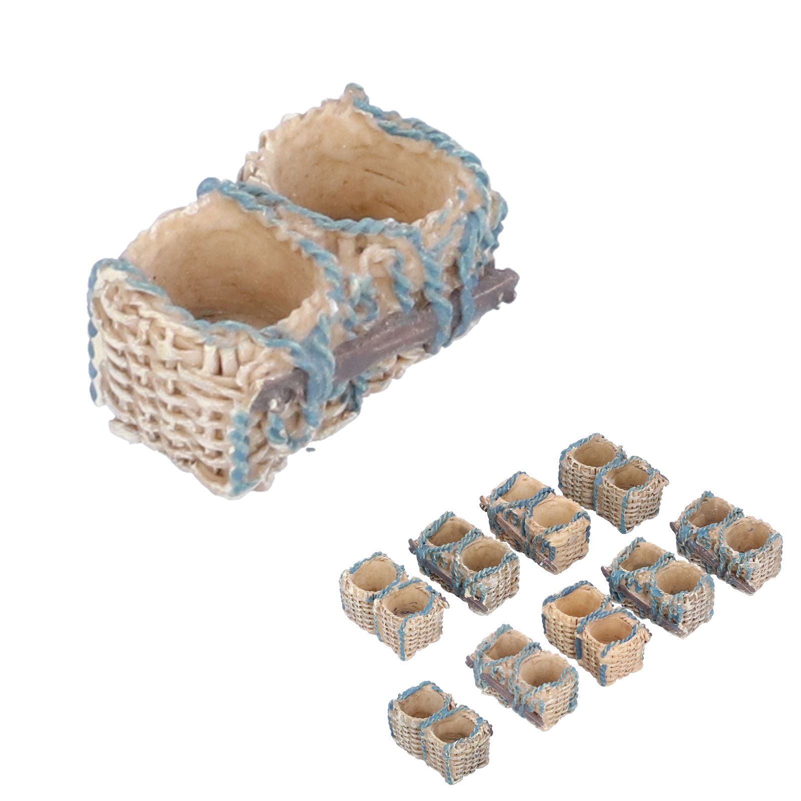 10PCS Miniature Rattan Basket Ornaments Simulation Basket Micro Landscape view 6