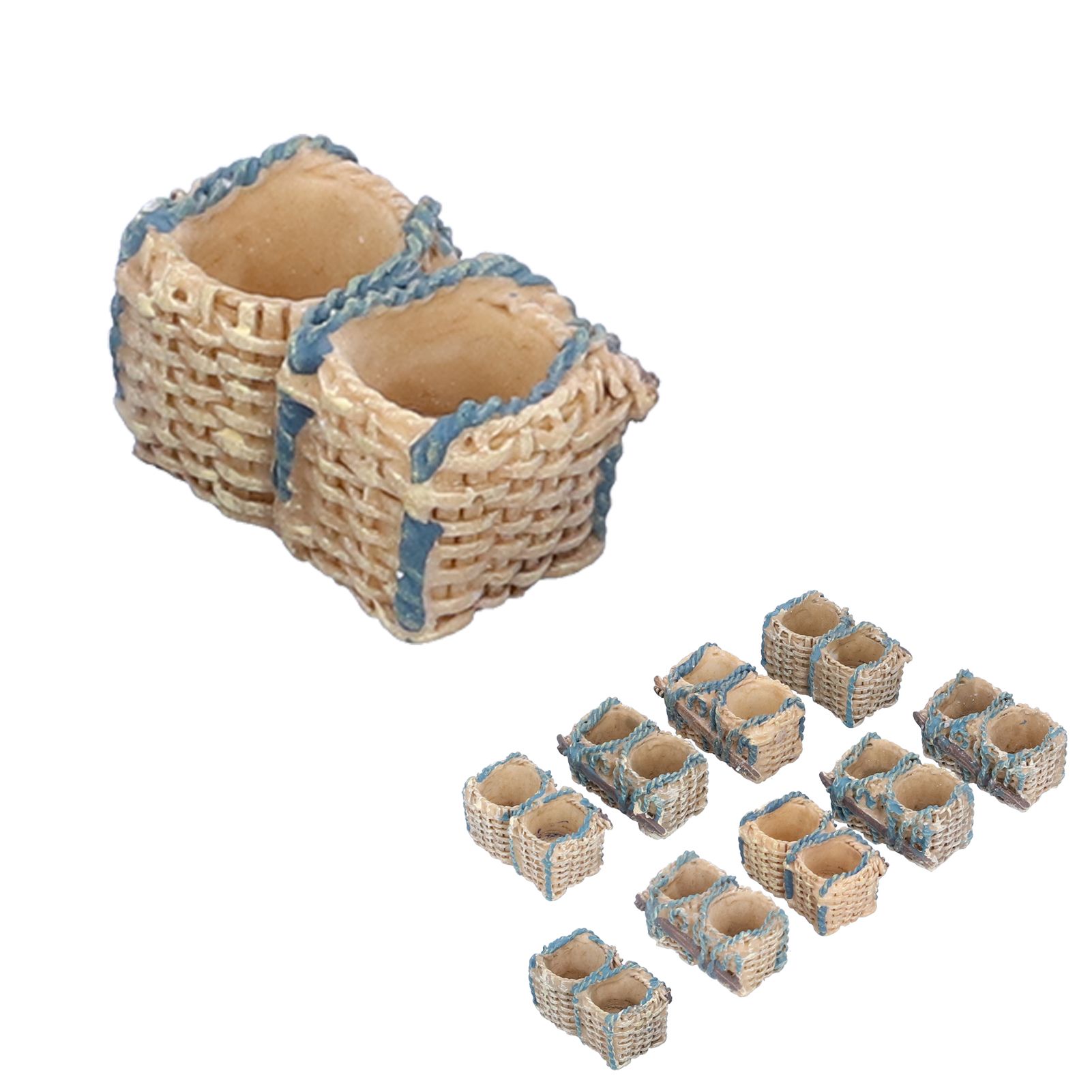 10PCS Miniature Rattan Basket Ornaments Simulation Basket Micro Landscape view 7