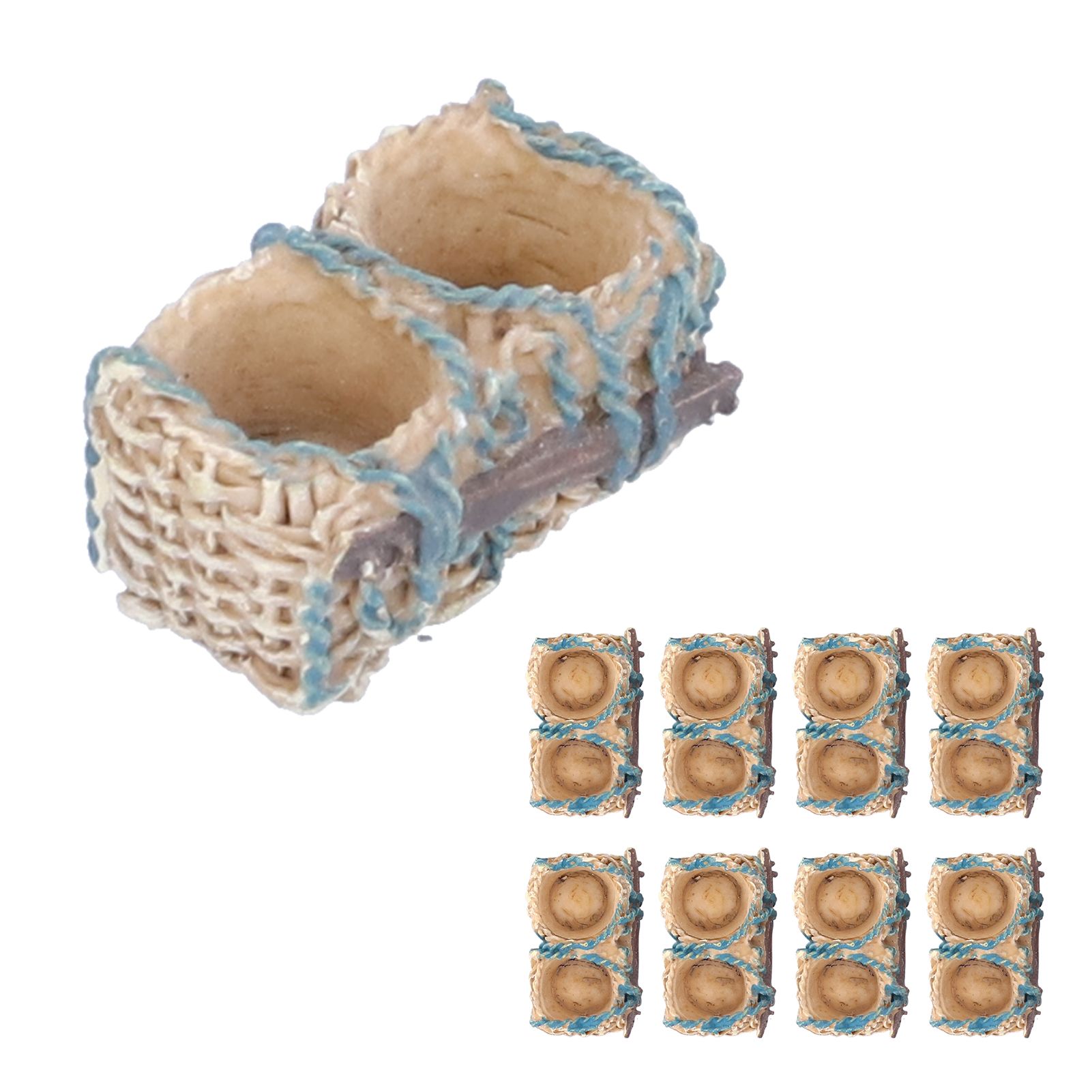 10PCS Miniature Rattan Basket Ornaments Simulation Basket Micro Landscape view 8