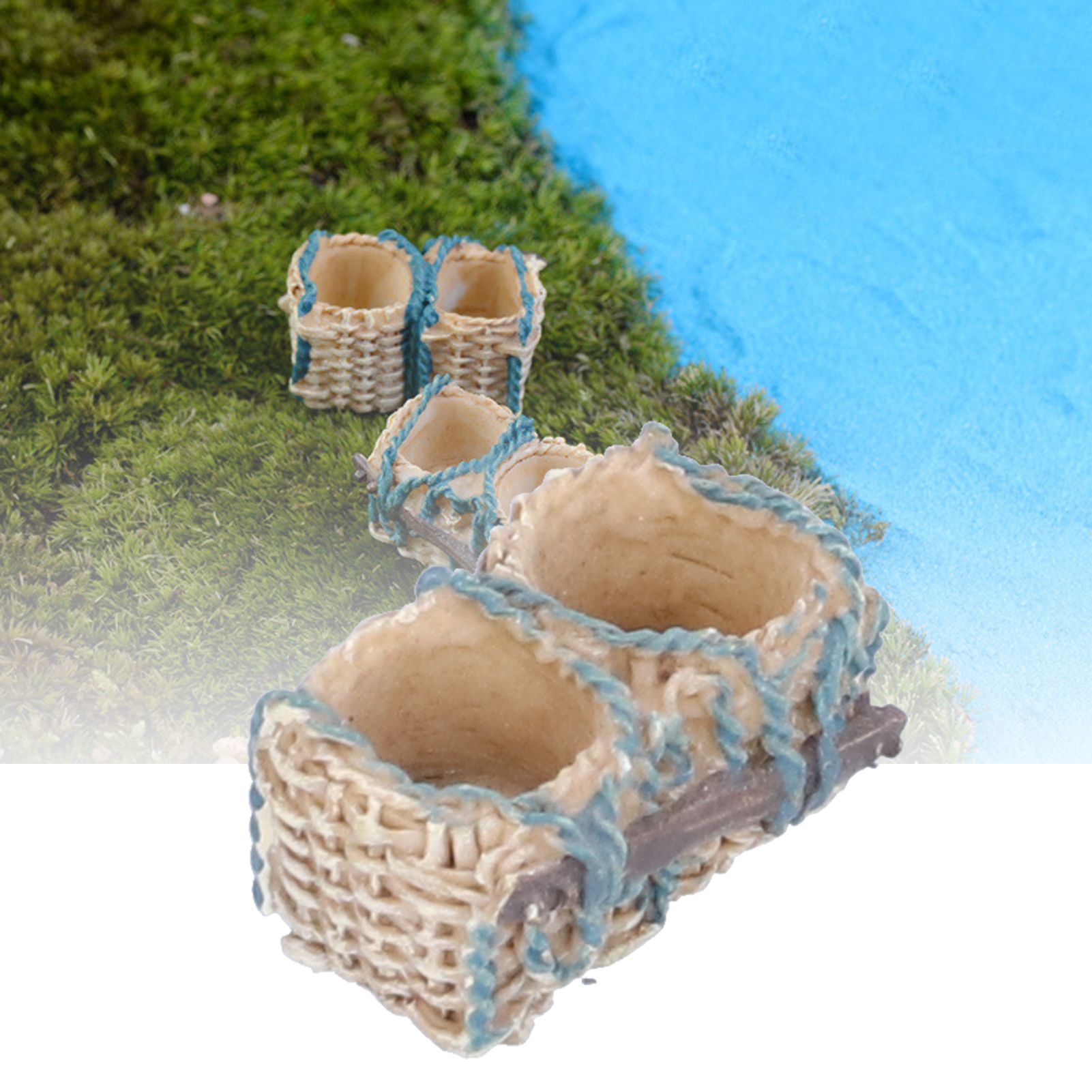 10PCS Miniature Rattan Basket Ornaments Simulation Basket Micro Landscape view 12