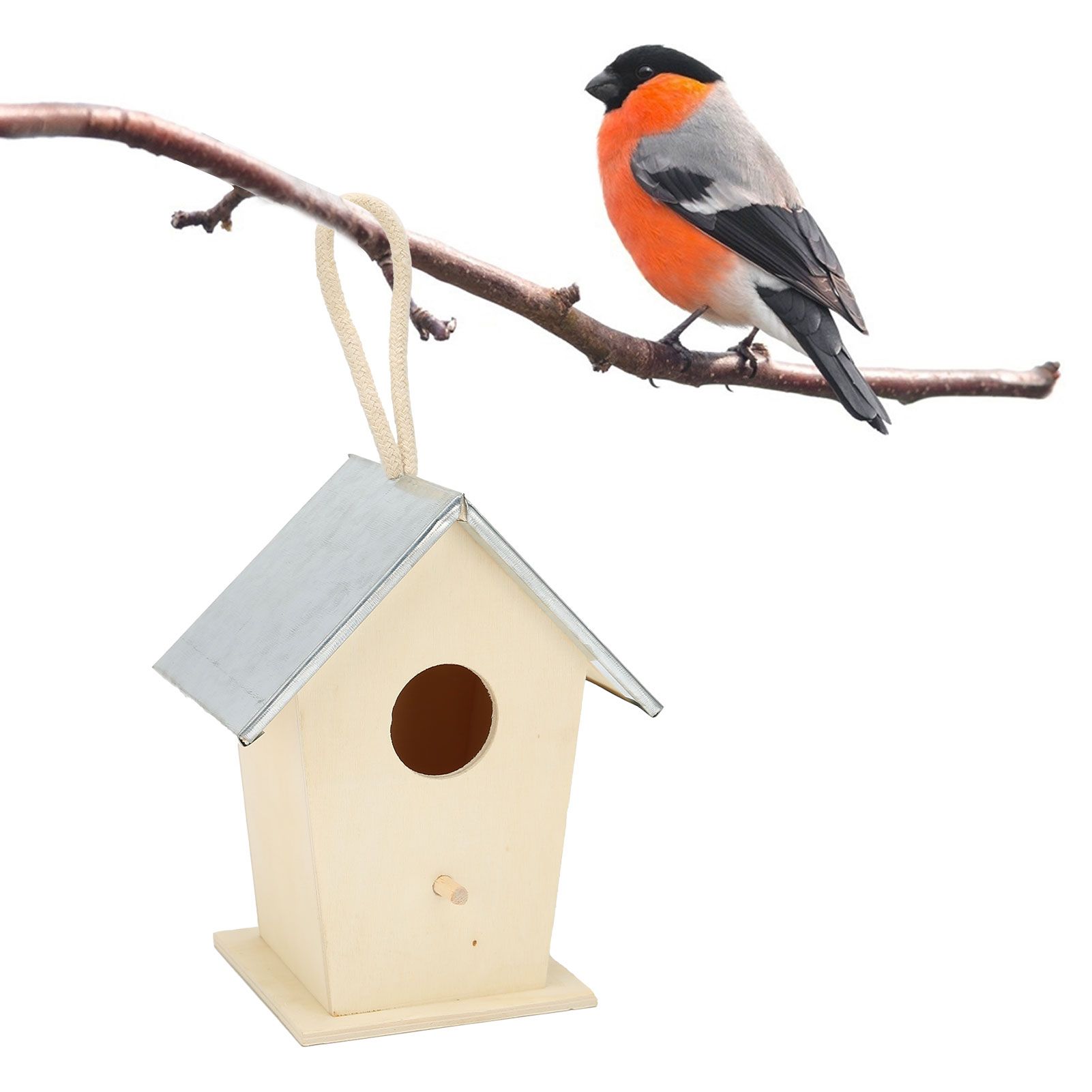 Wooden Bird House Hanging Breeding Nesting Cage Box for Outdoor Garden view 11