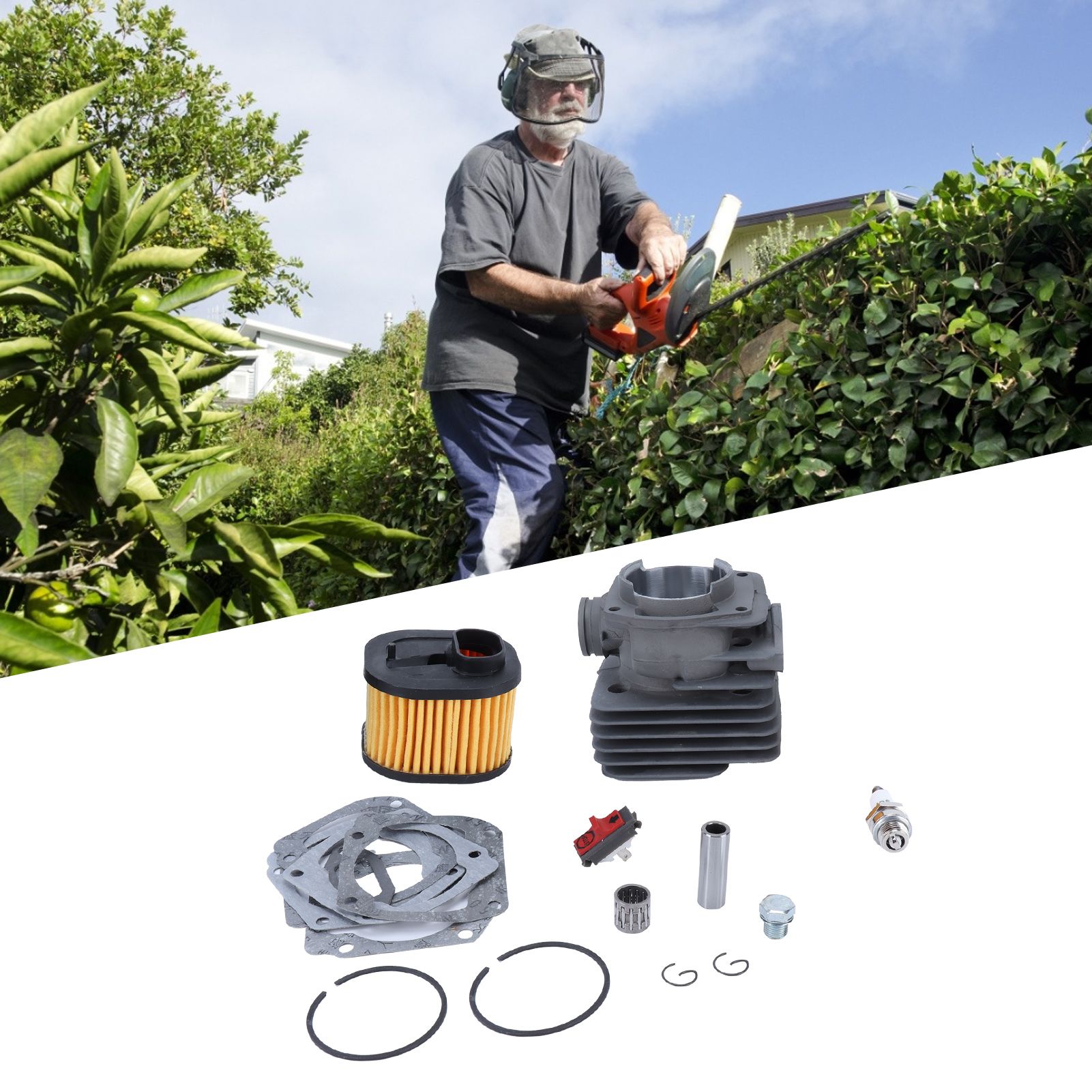 Cylinder Piston Kit Ignition Plug Filter Accessory for Husqvarna 372 XP 362 view 12