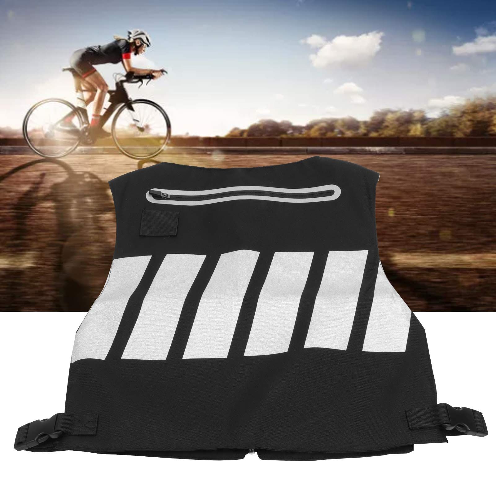 Reflective Safety Vest Cycling Clothes Waistcoat for Courtyard Training Sports view 11