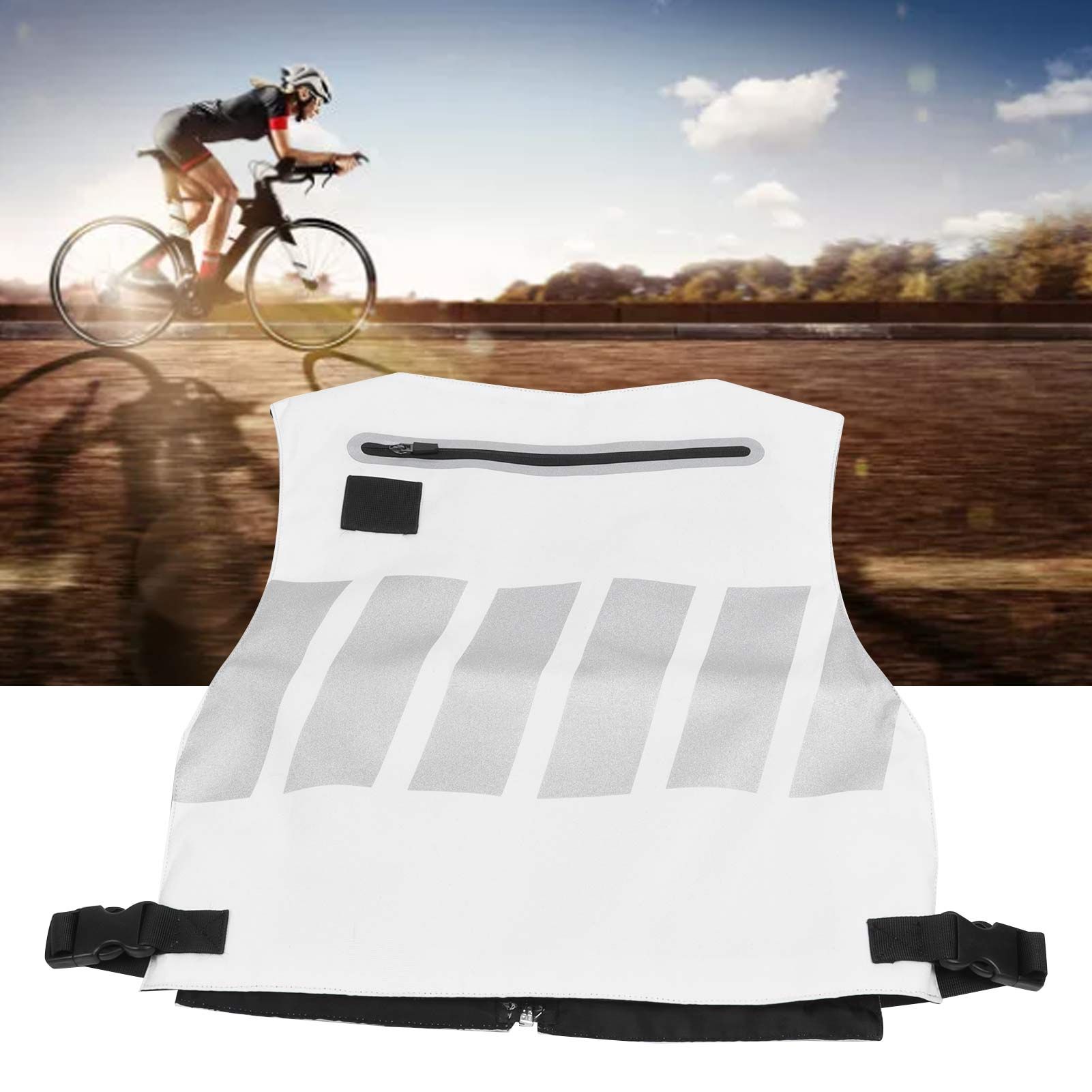Reflective Safety Vest Cycling Clothes Waistcoat for Courtyard Training Sports view 11