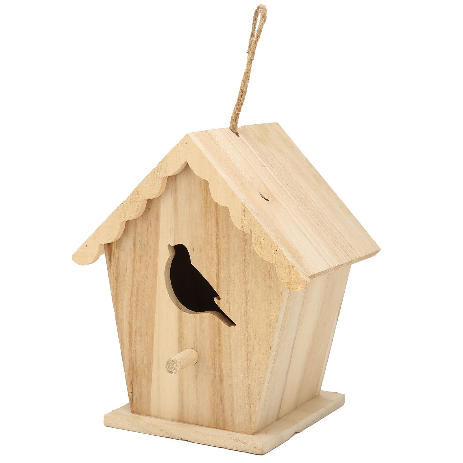 Wood Birdhouse Bird Shaped Entrance Bird Box House DIY Outdoor Nesting Box for view 8