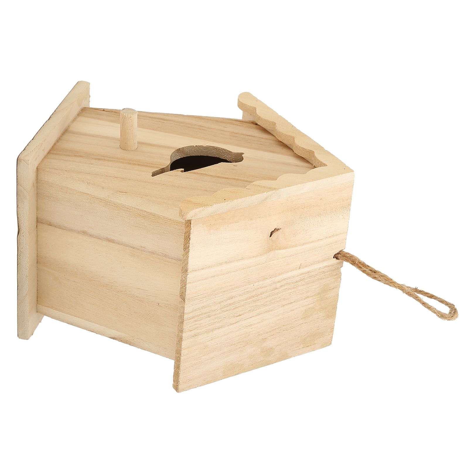 Wood Birdhouse Bird Shaped Entrance Bird Box House DIY Outdoor Nesting Box for view 10