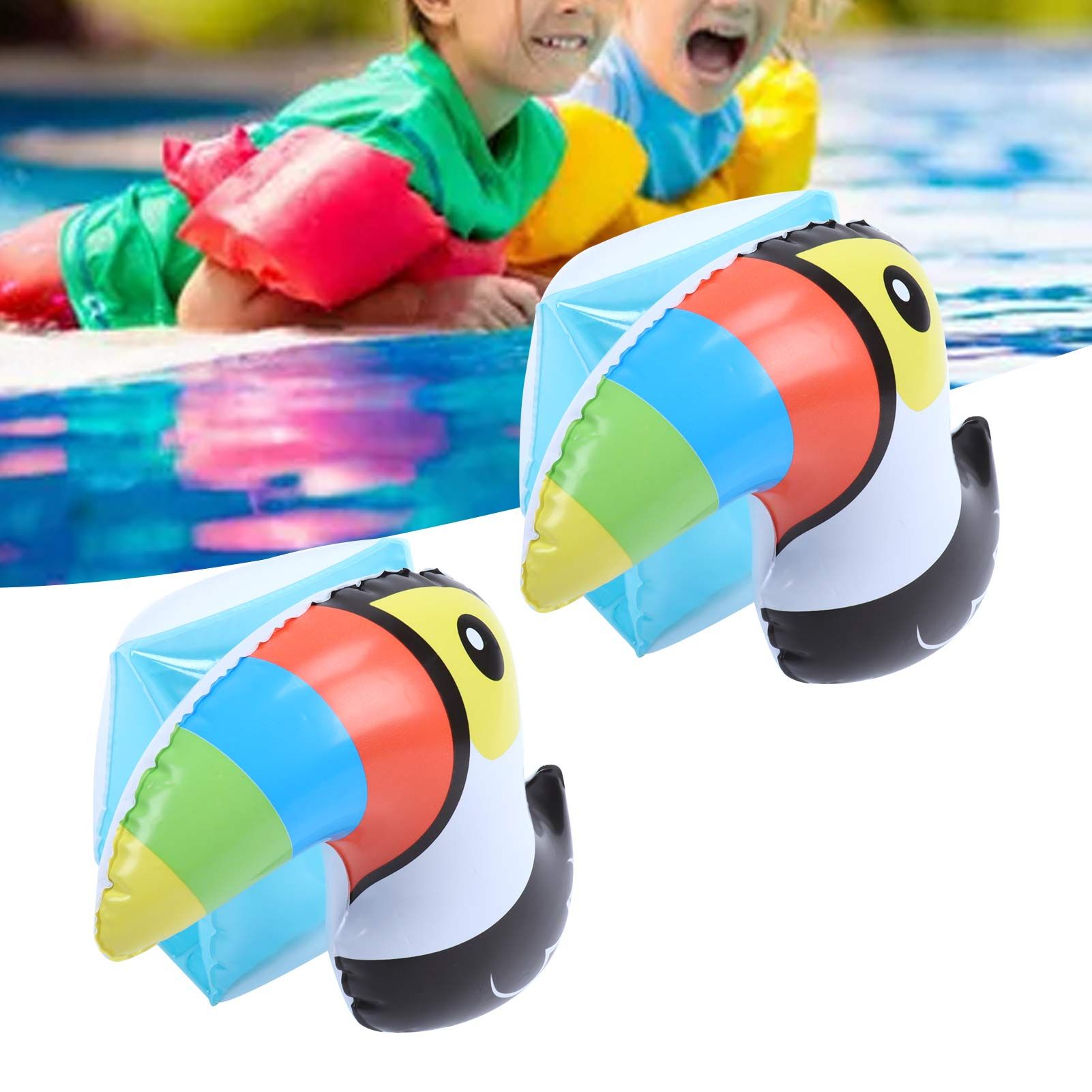 Inflatable Swim Arm Band Cute Toucan Pattern PVC Nontoxic Inflatable Swimming view 11