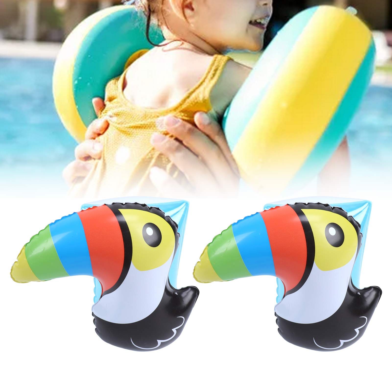 Inflatable Swim Arm Band Cute Toucan Pattern PVC Nontoxic Inflatable Swimming view 12