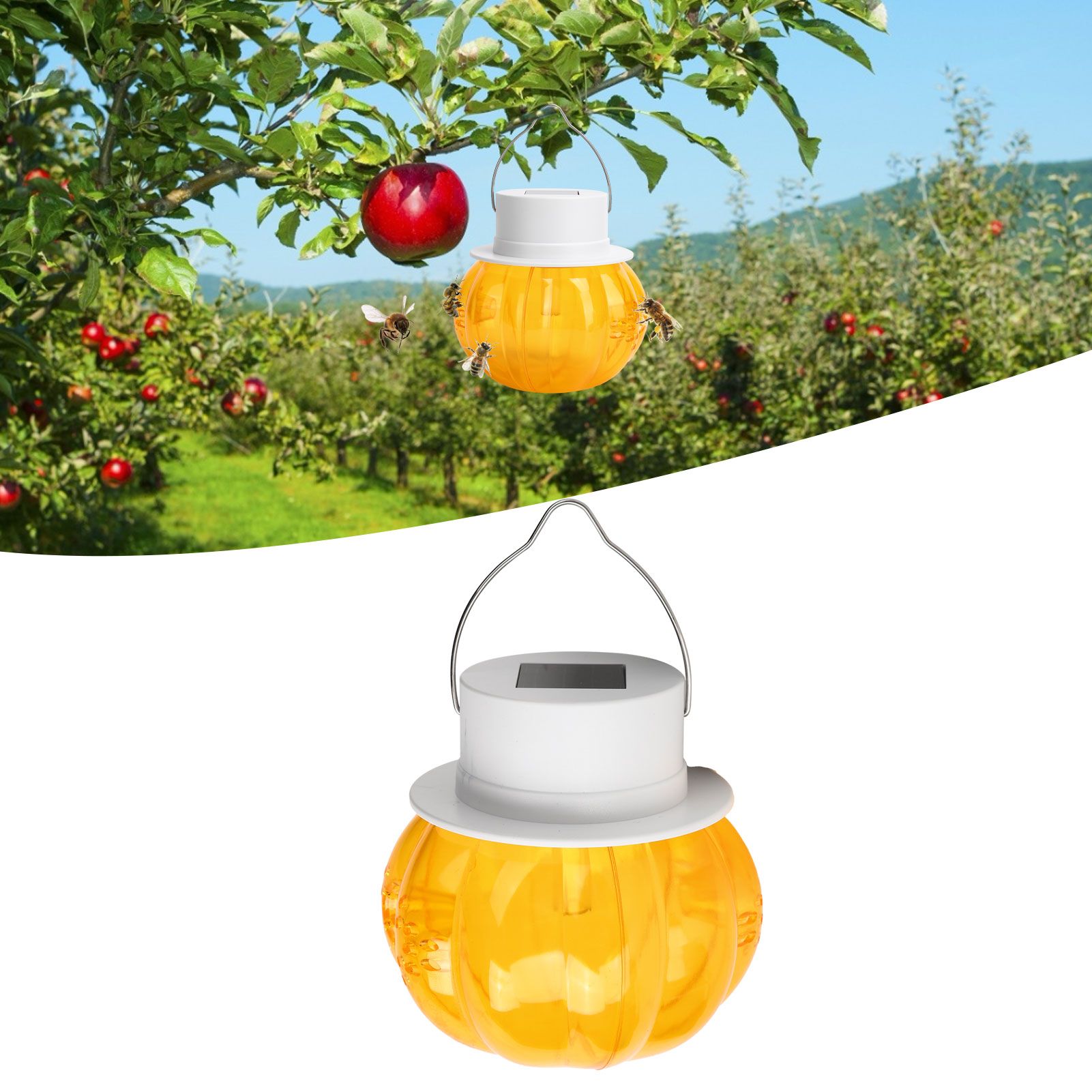 Solar Powered Wasp Catcher Hanging Wasp Hornet Insect Catcher Bee Trap for view 11